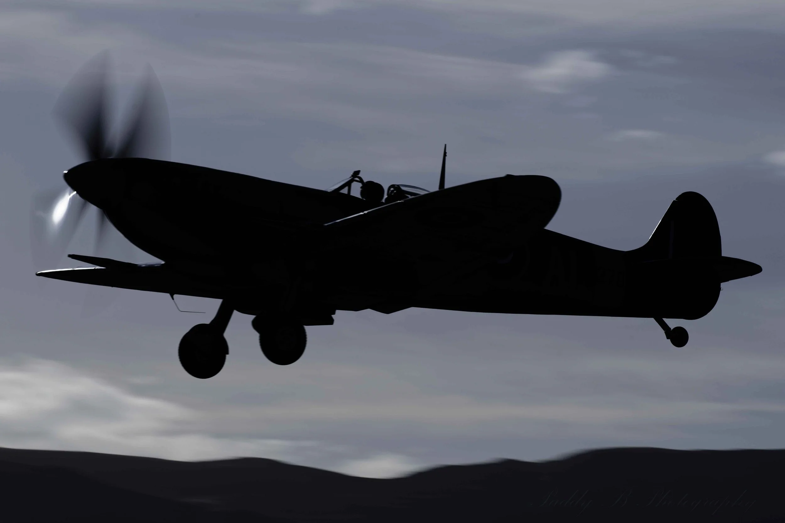 Supermarine Spitfire IXc getting airborne into the early morning sun- Warbirds over Wanaka 2024 - Wanaka NZ