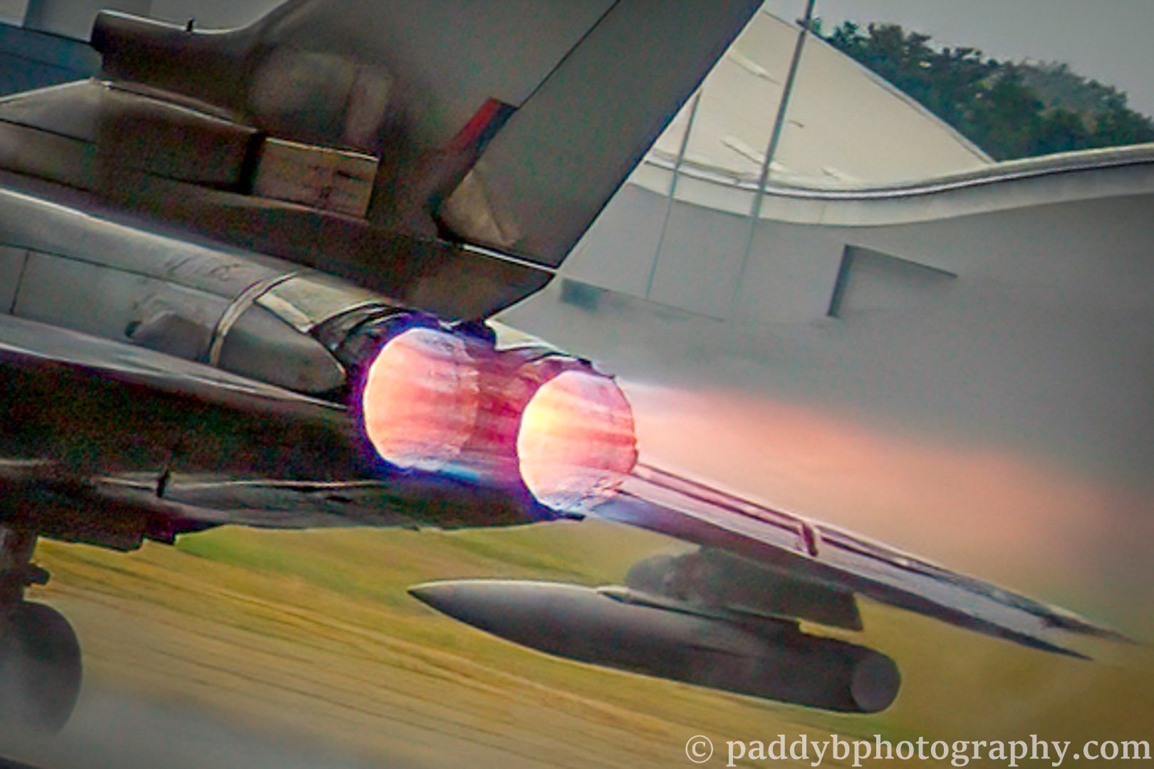 An RAF Panavia Tornado GR4 lighting up the burners at RIAT Farnborough 2006 - Farnborough UK