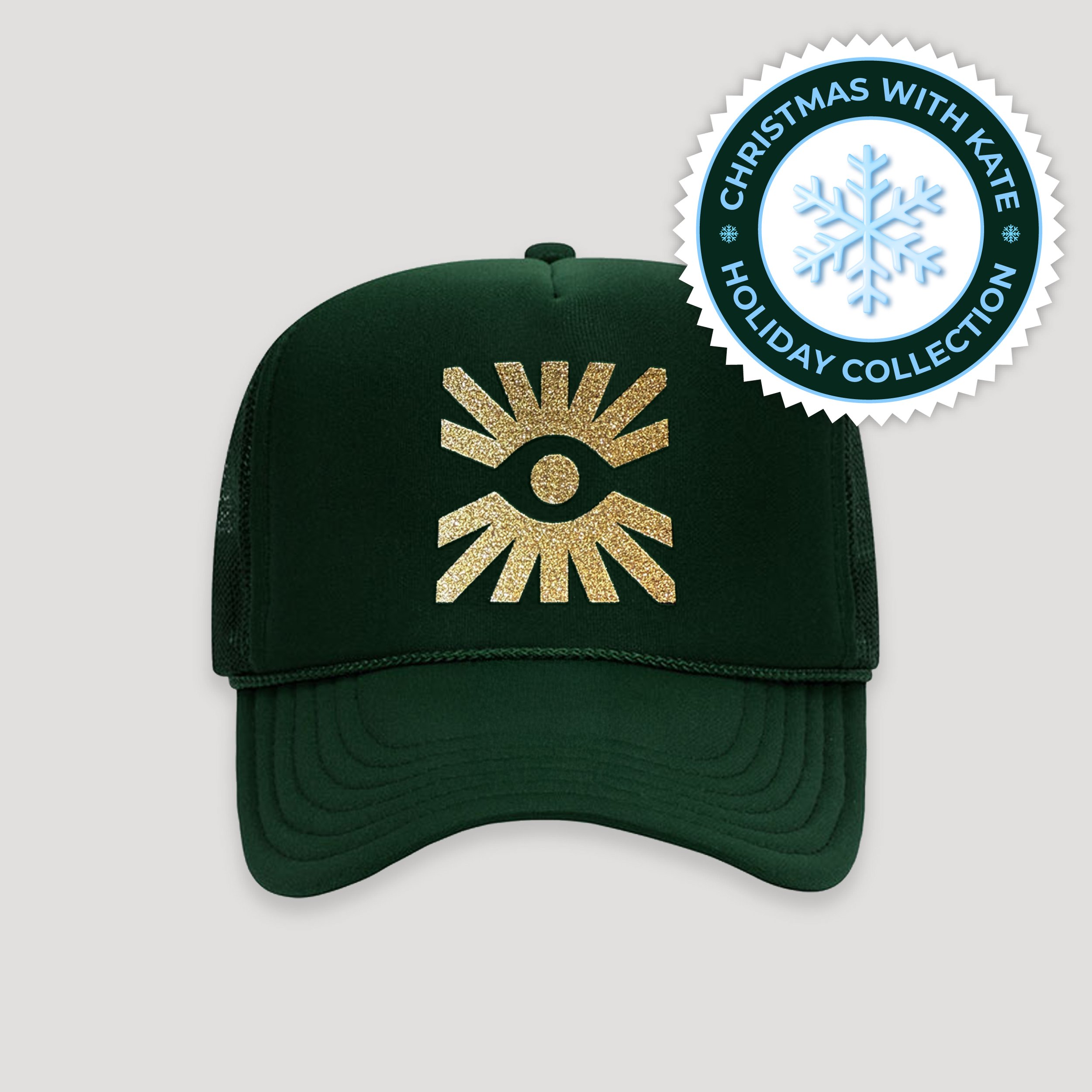IWK Holiday Collection Glitter Eye Cap | SPRUCE GREEN