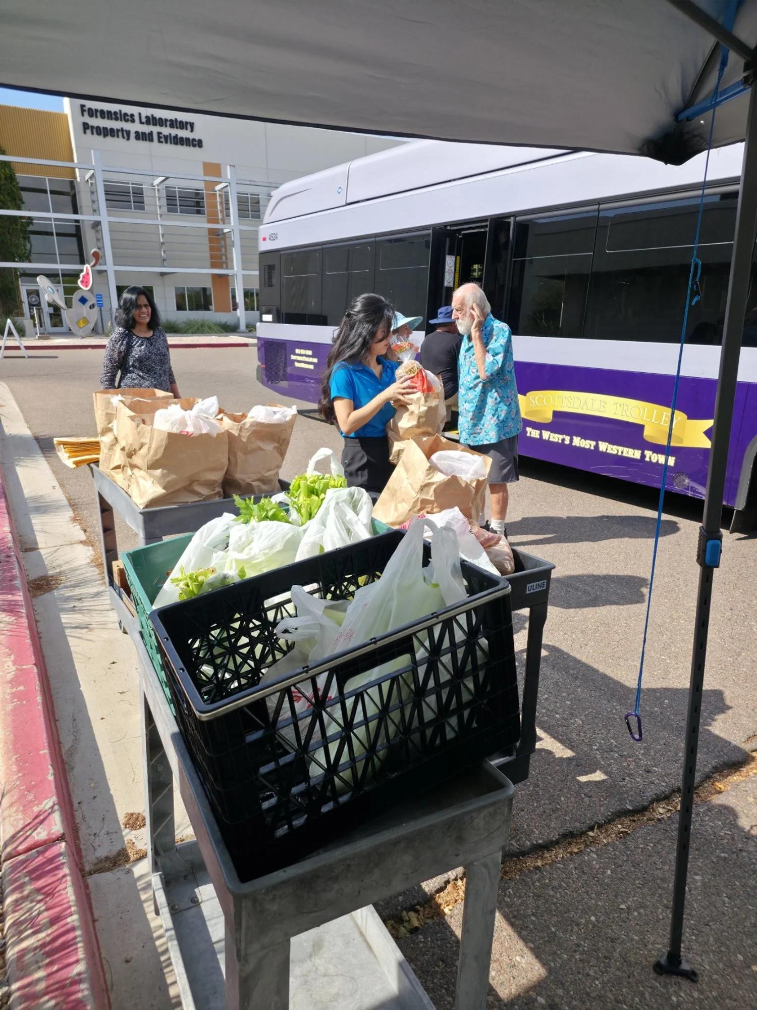 Brown Bags & Produce Ready to be Distributed to City of Scottsdale Citizens