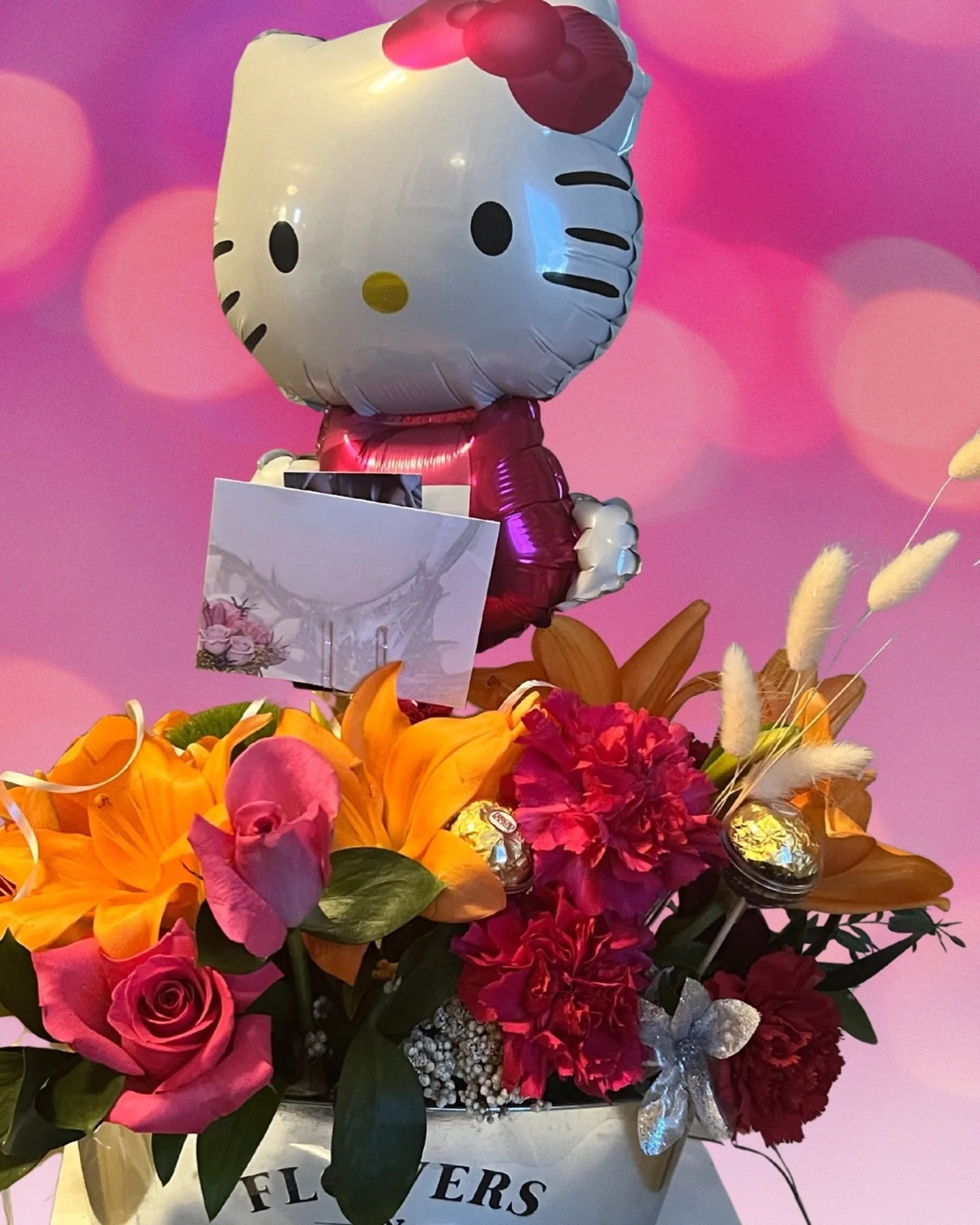 We enjoyed this Designers Choice arrangement..From Gampa with Love..we even added some Rocher Chocolates can you find them?