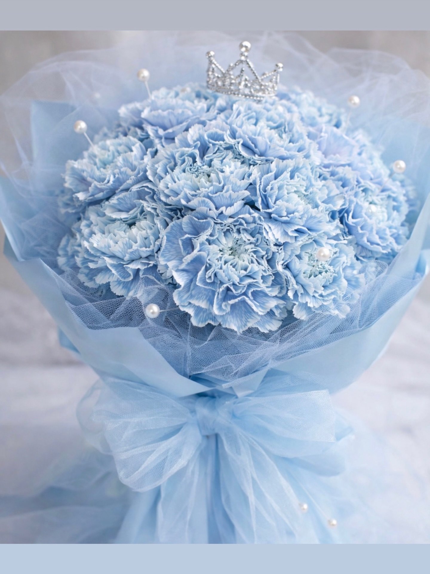 Fresh Flowers being prepared now for the Ice Princess Bouquet