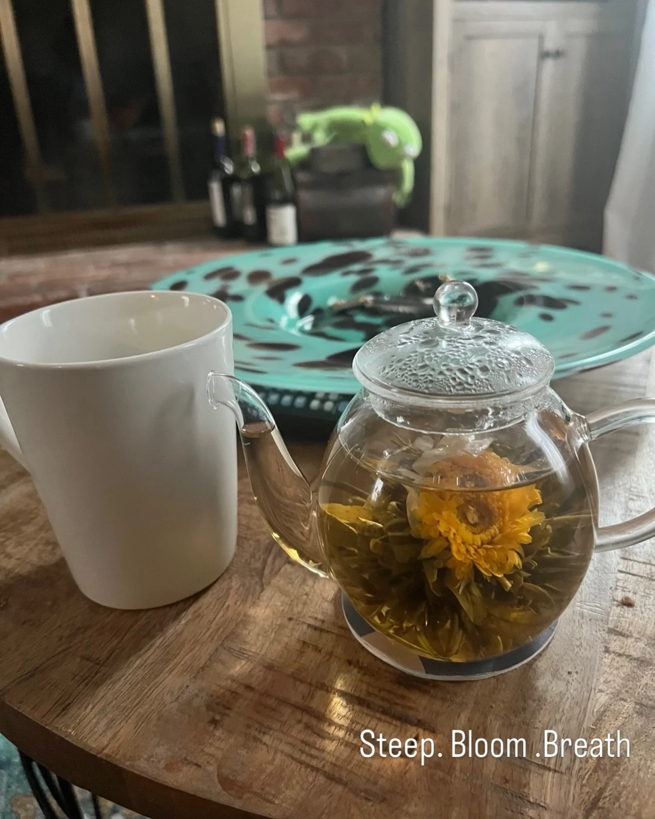 A little cozy moment from the studio&hellip; thinking about adding something new.  #Agawam #localflorist #tealovers