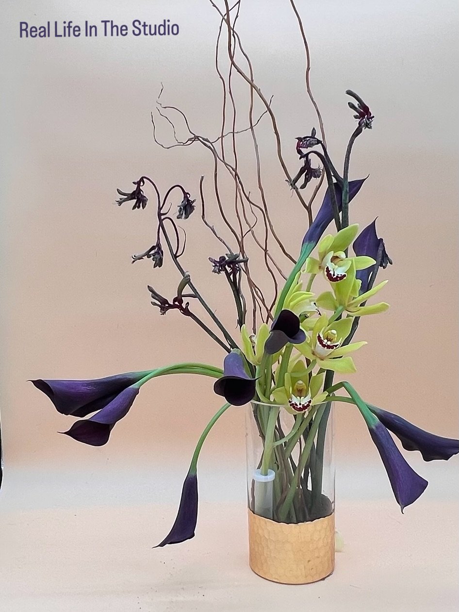 Real Life in the Studio
Sometimes the ideas come faster than the cleanup! 
I was so excited to see these colors together that I forgot to hide my tools. You can see the water tube peeking out in the first photo. I was just too busy creating!  This is