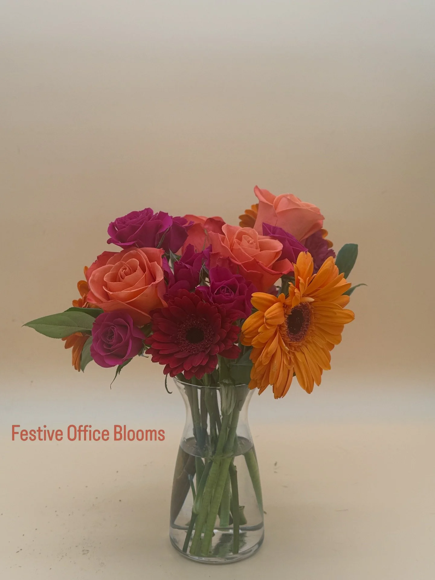 Festive blooms are great for adding cheer to your office desk