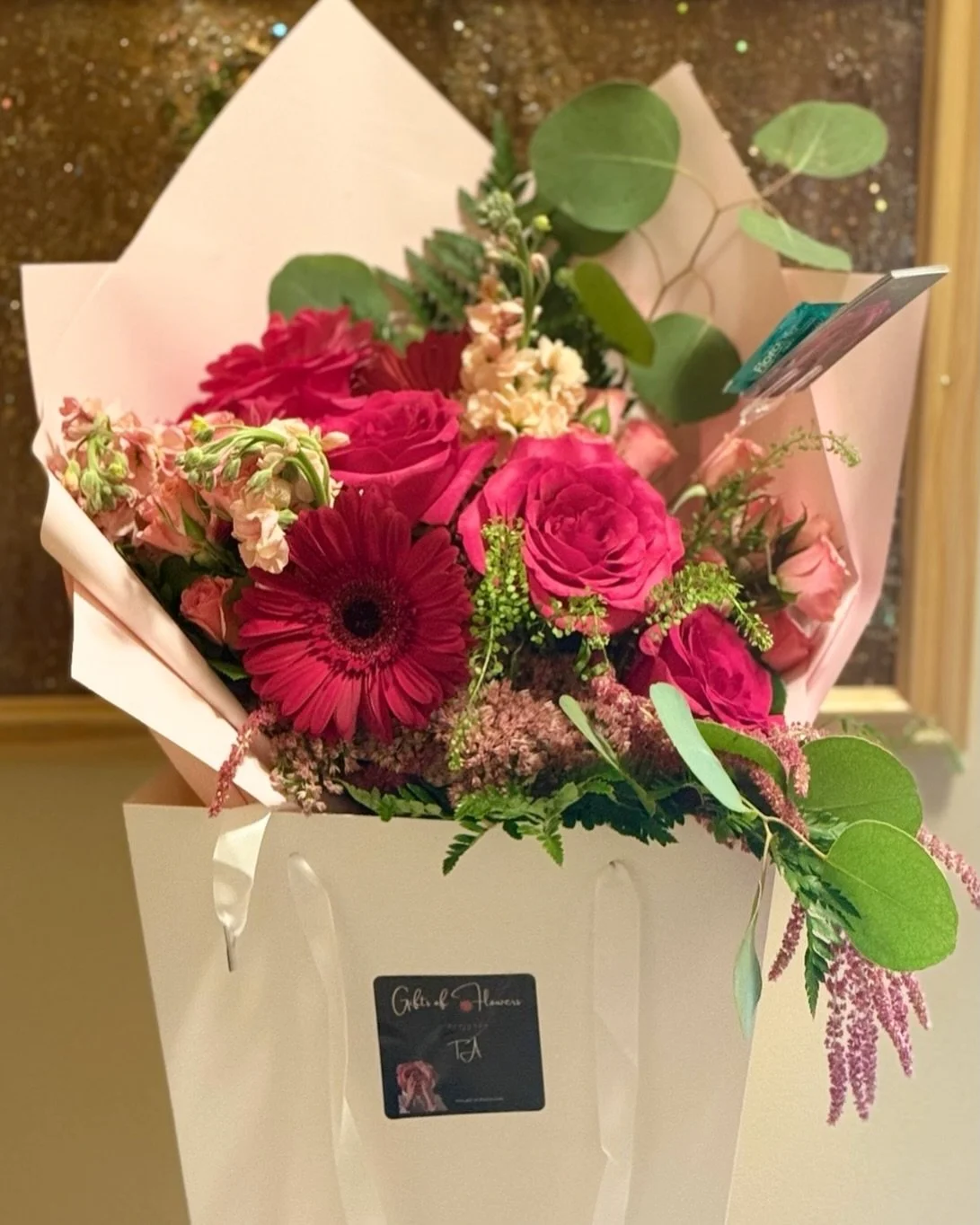 A little anniversary love, delivered. 💗

This custom hand-tied bouquet was created in rich berry pinks, soft blush, textured blooms, and trailing greenery&mdash;wrapped and ready to make her day feel special.

Need flowers for an anniversary, birthd
