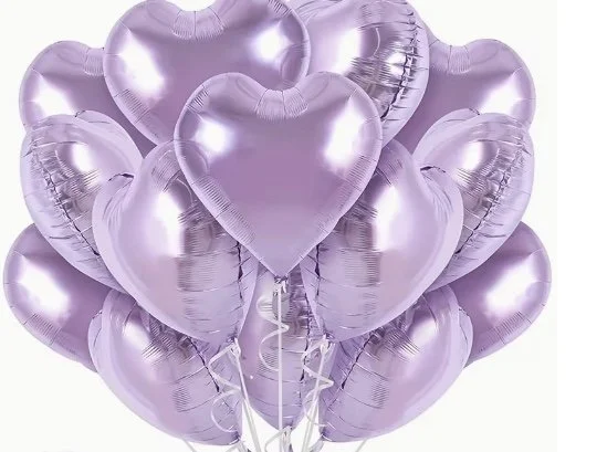 Lavender Heart Foil Balloon - Add-On