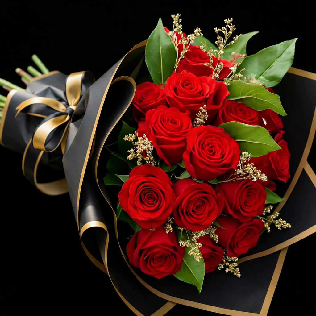 Royal Red Romance Roses (Deluxe Long Stems)