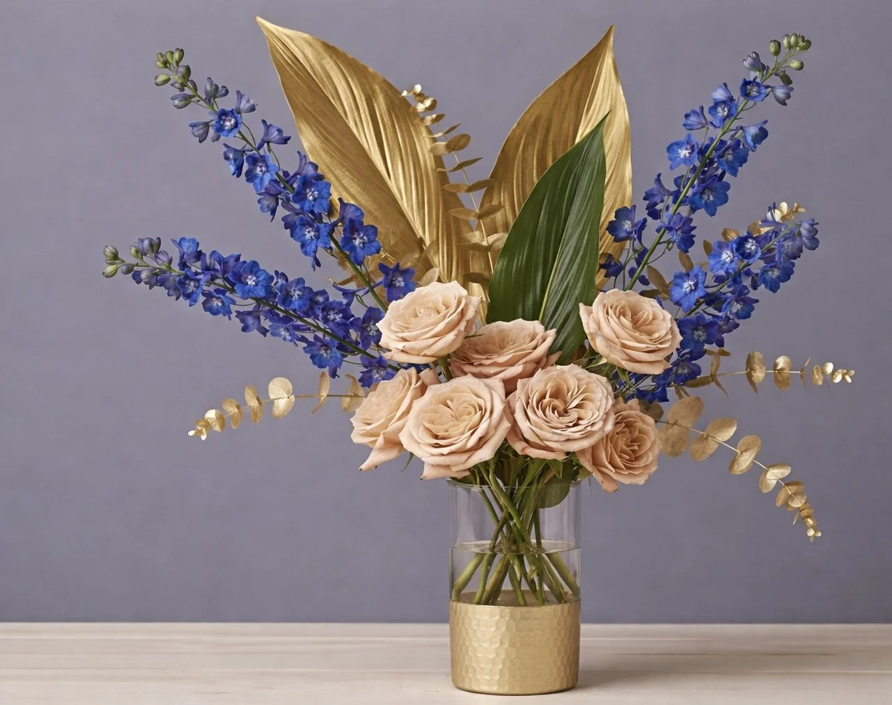 sapphire + champagne by gifts of flowers TA a modern garden luxe