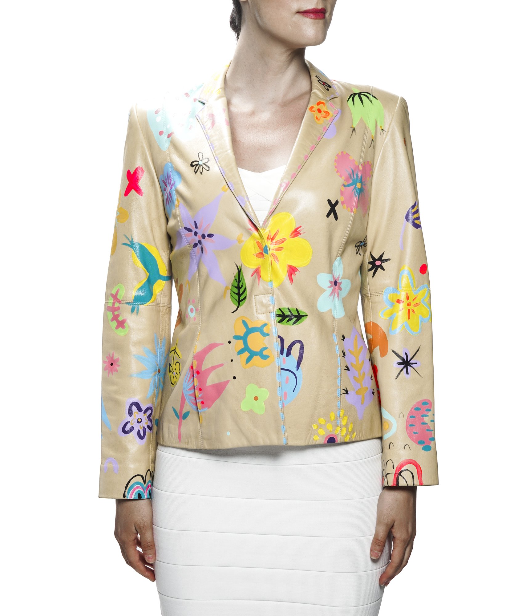 unique, one-of-a-kind, custom painted leather jackets by Javiera X Estrada