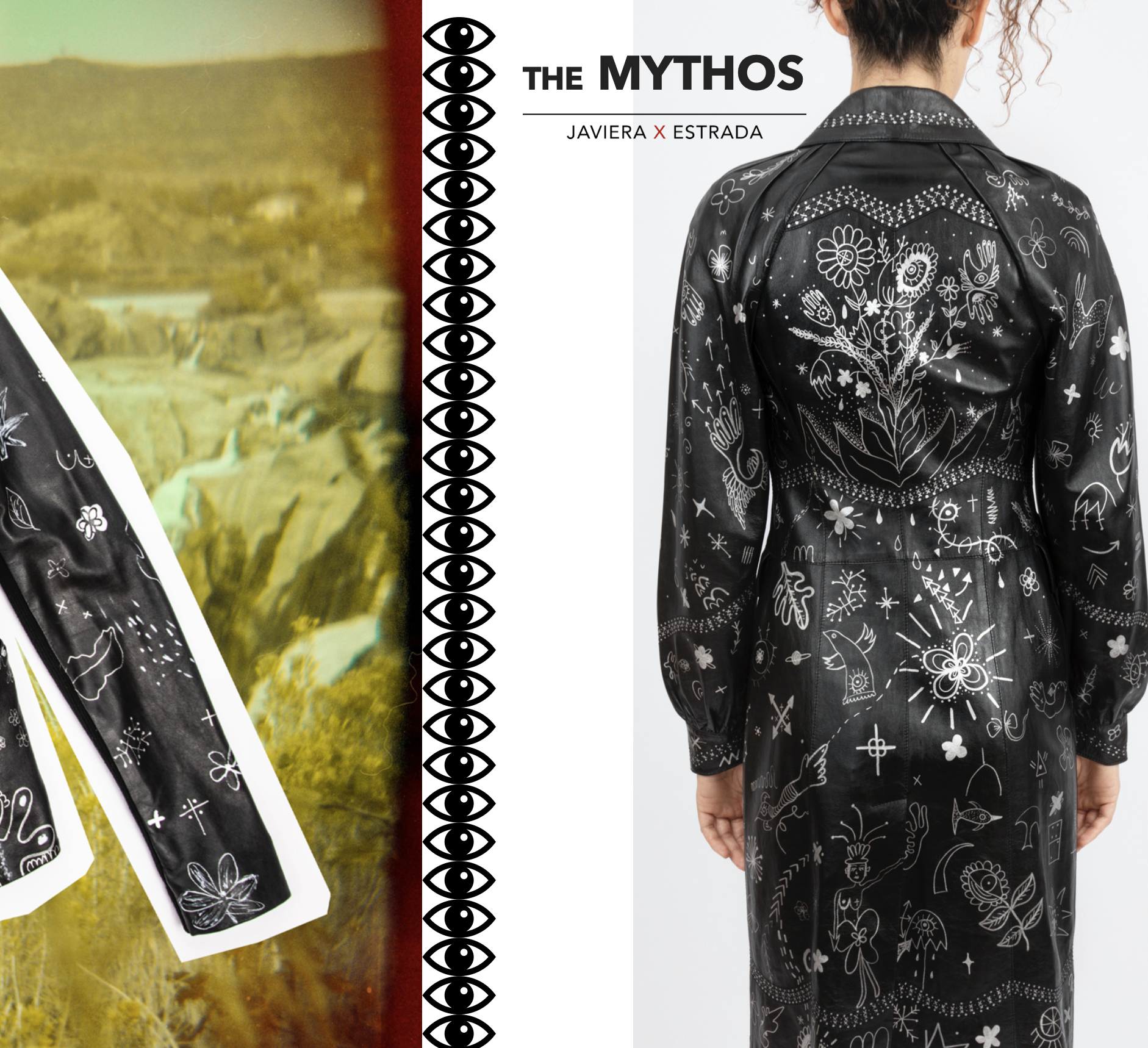 hand painted, one-of-a-kind leather jacket by artist Javiera X Estrada