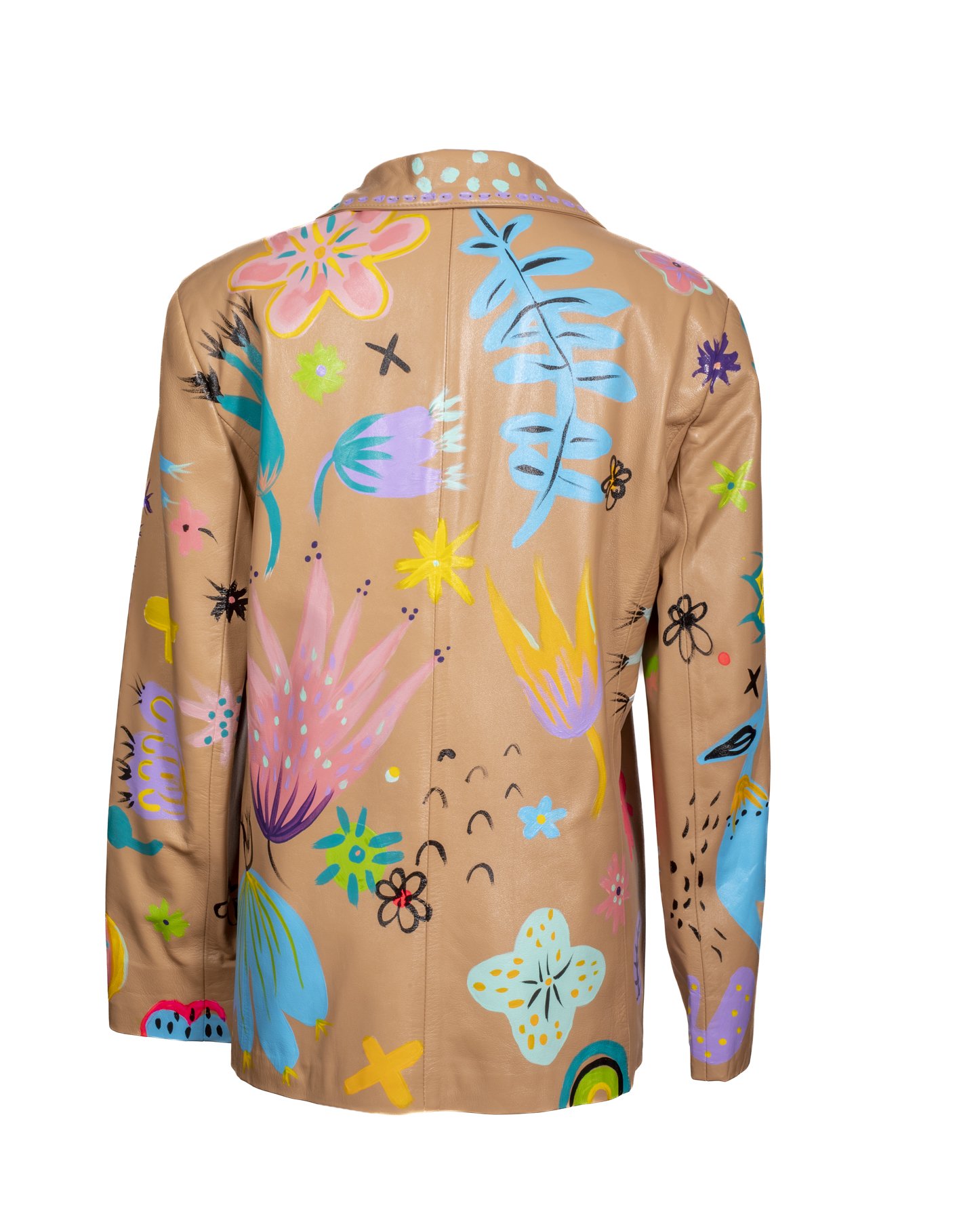 unique, one-of-a-kind, custom painted leather jackets by Javiera X Estrada
