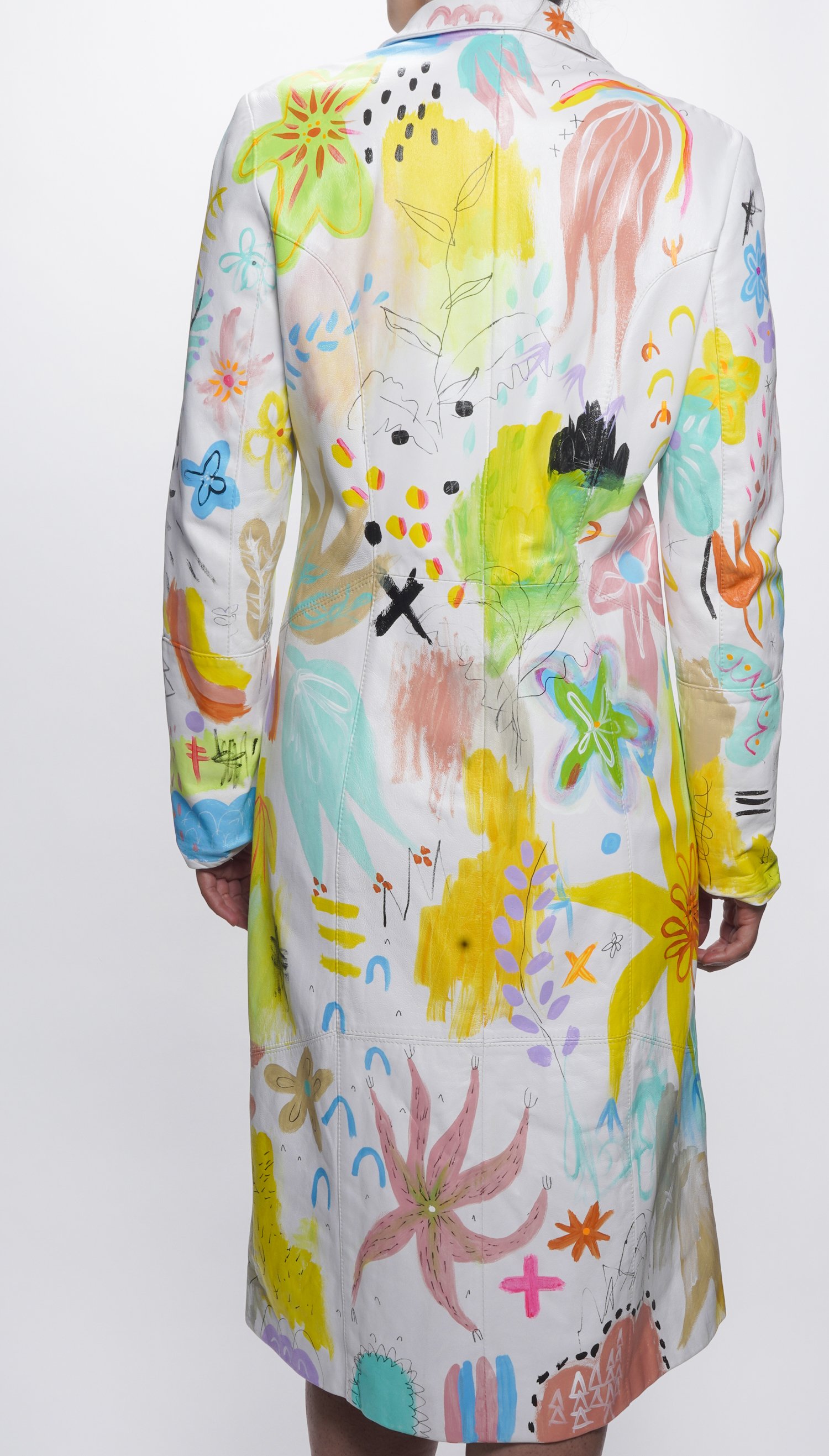 unique, one-of-a-kind, custom painted leather jackets by Javiera X Estrada