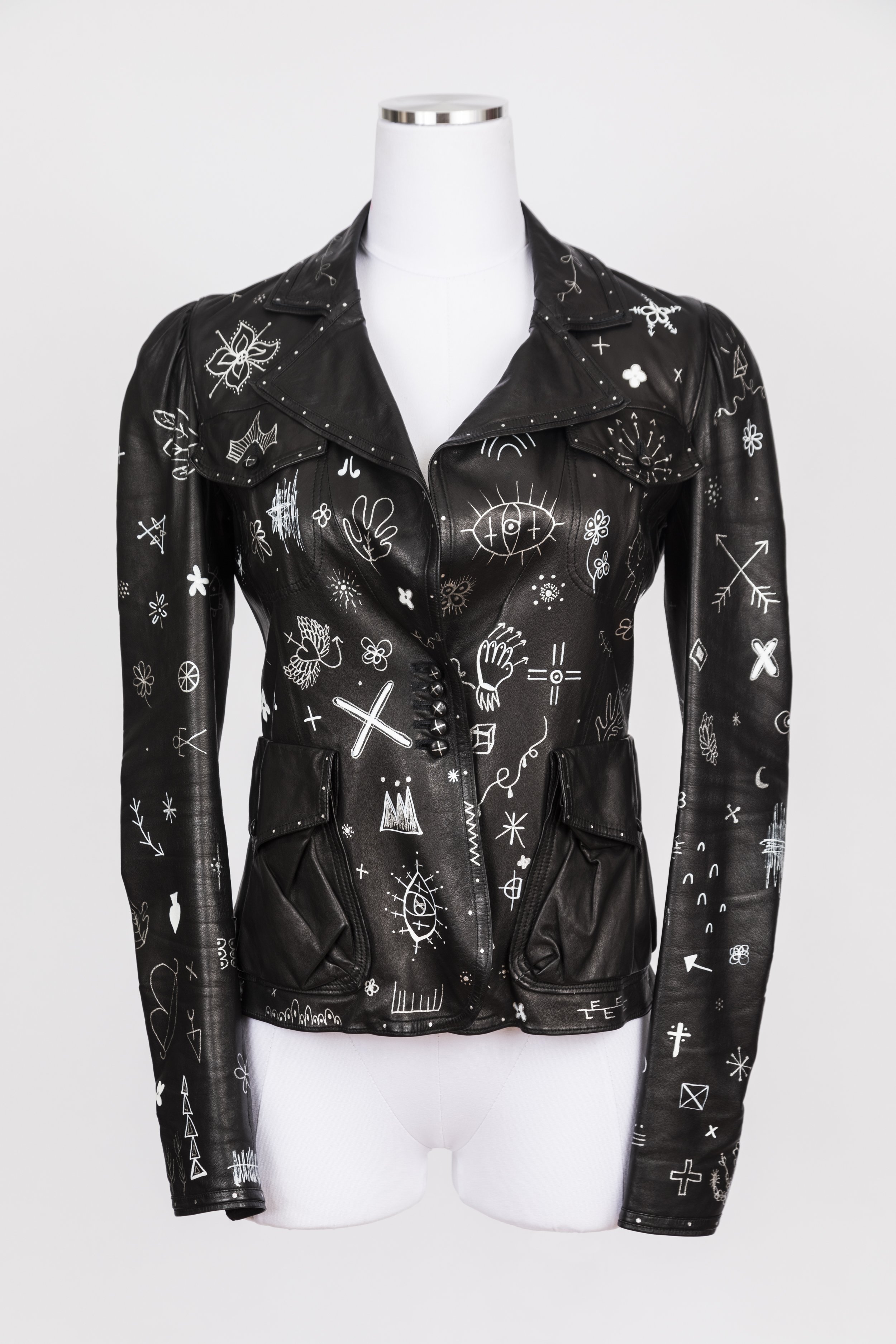 Hand-painted, one-of-a-kind Yves St. Laurent leather blazer