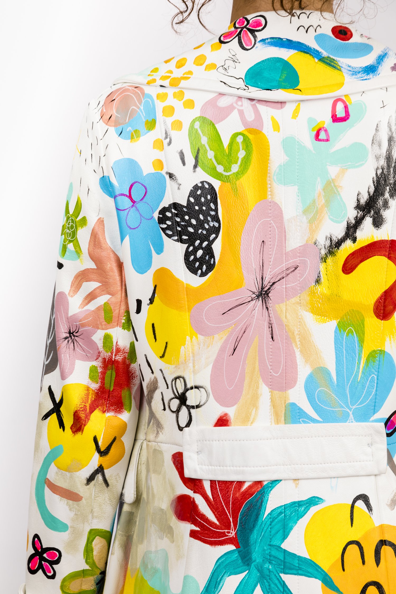 unique, one-of-a-kind, custom painted leather jackets by Javiera X Estrada