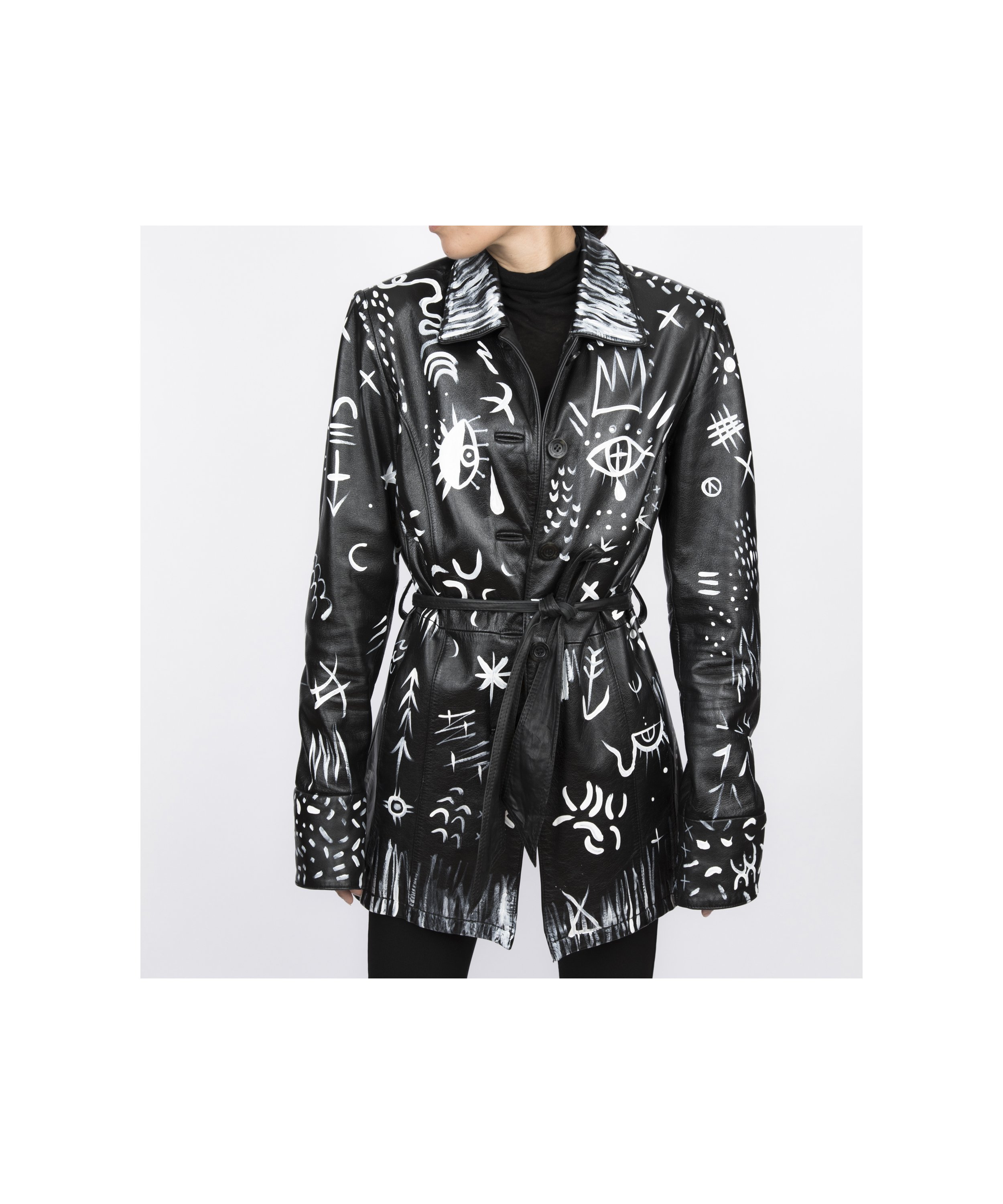 unique, one-of-a-kind, custom painted leather jackets by Javiera X Estrada