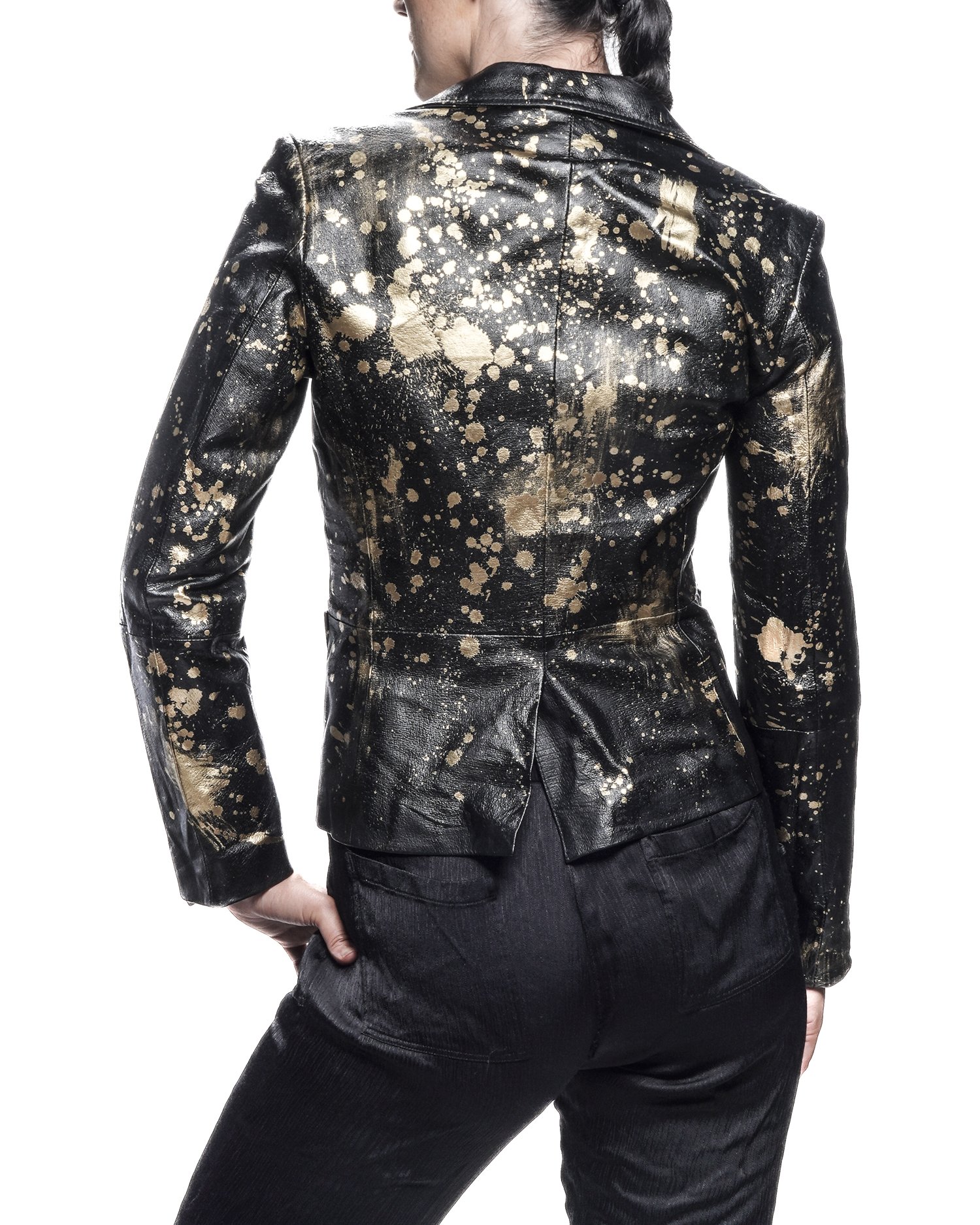 unique, one-of-a-kind, custom painted leather jackets by Javiera X Estrada