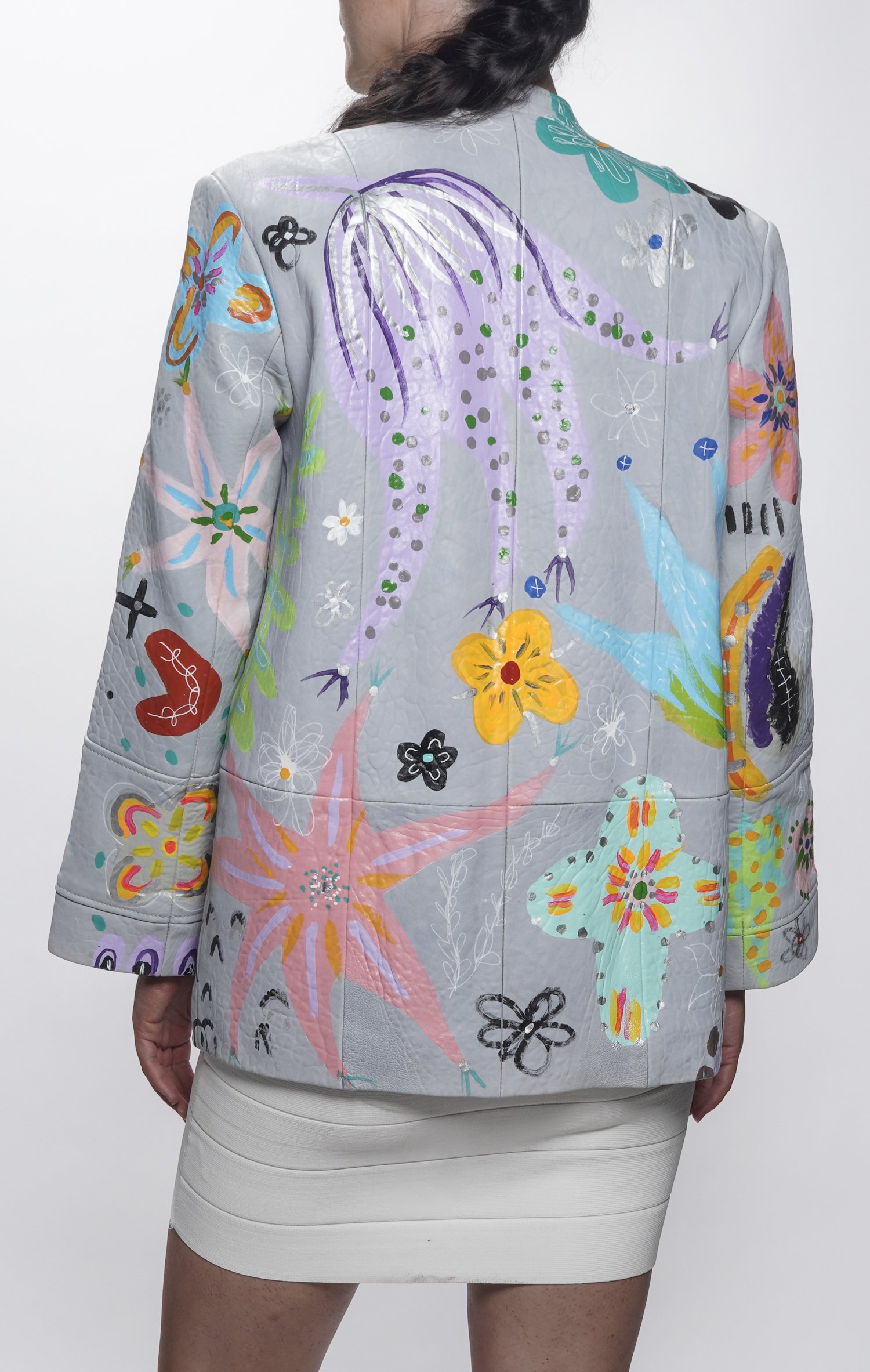 unique, one-of-a-kind, custom painted leather jackets by Javiera X Estrada