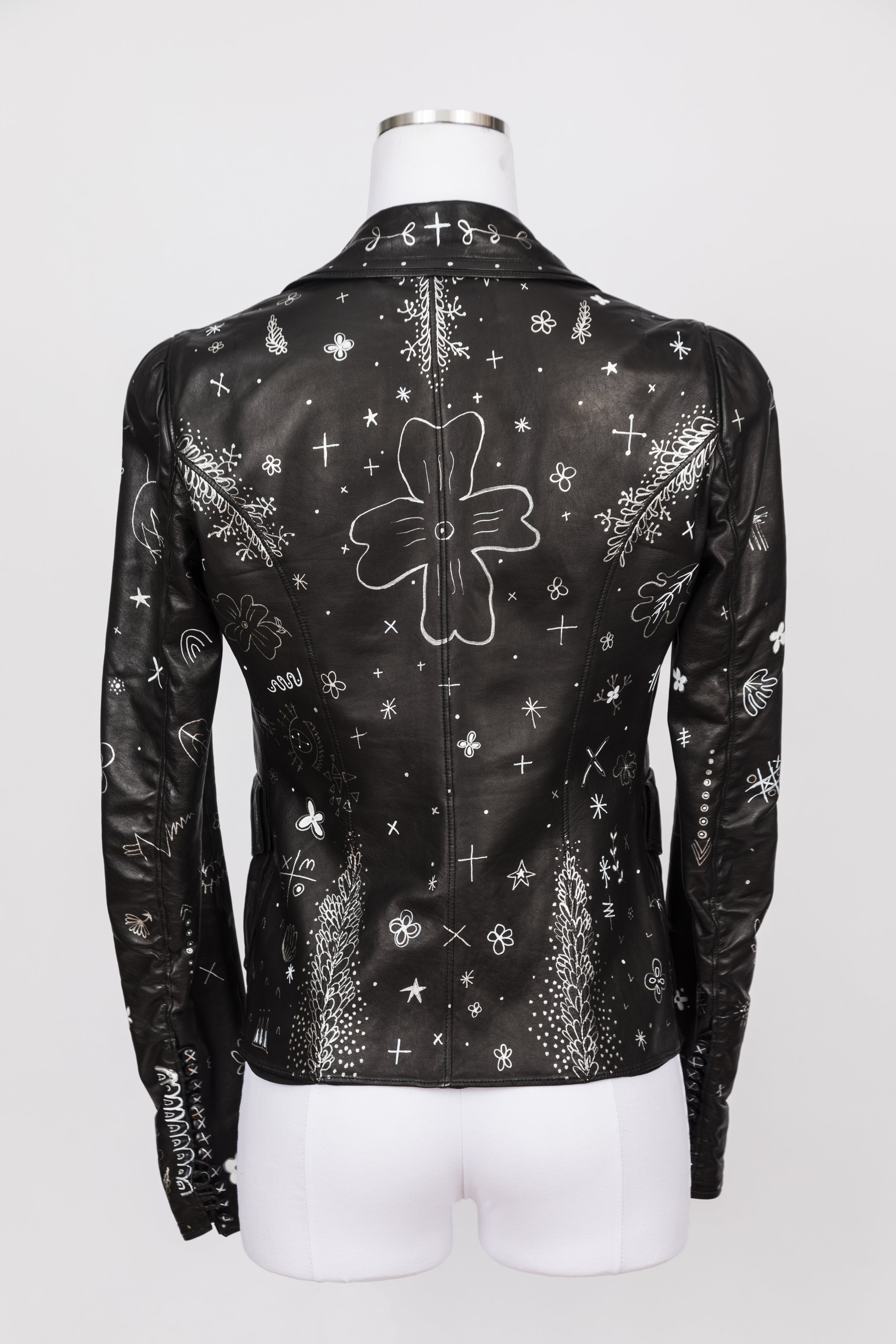 Hand-painted, one-of-a-kind Yves St. Laurent leather blazer