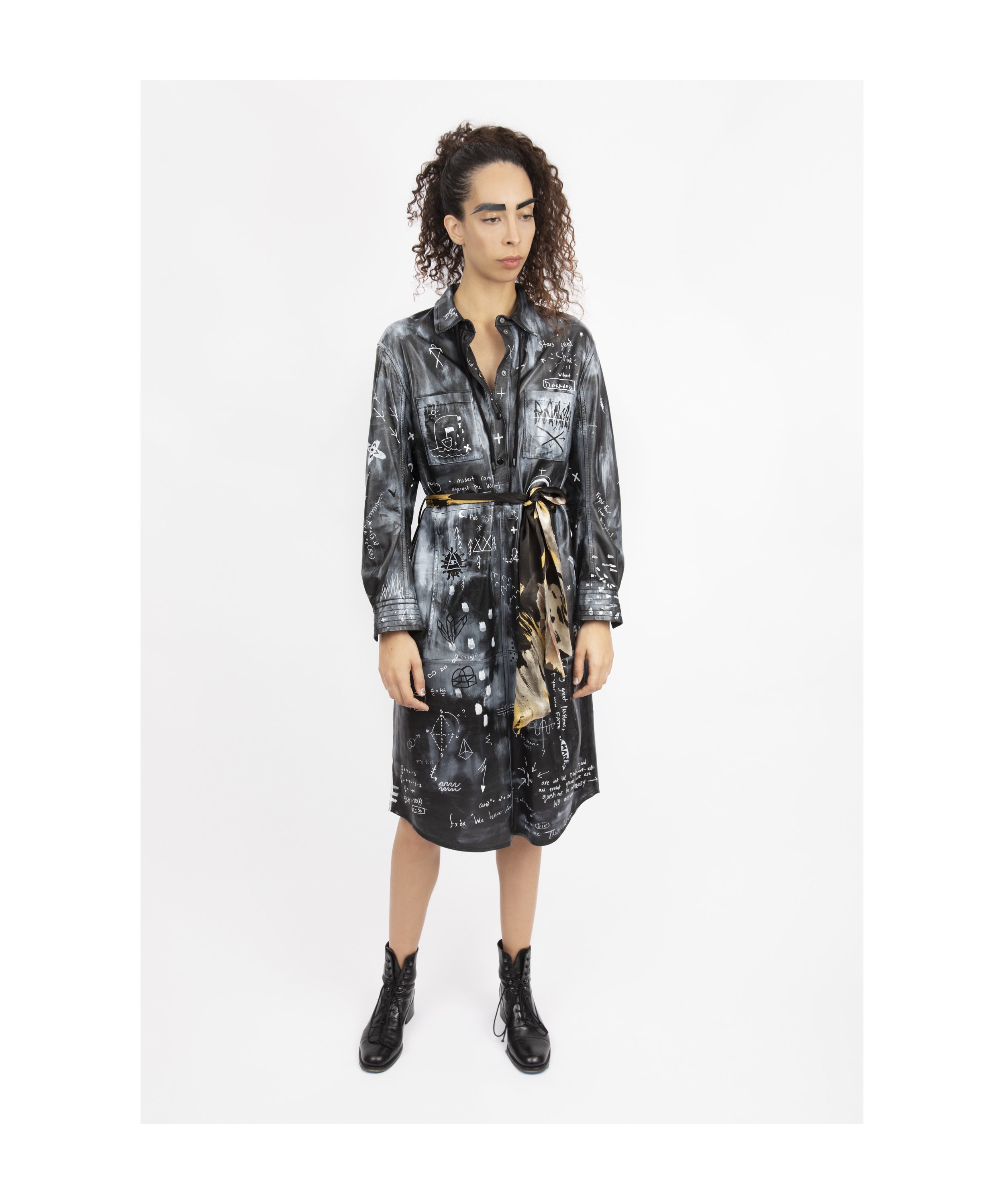 handmade-one-of-a-kind-painted leather jacket by Javiera X Estrada