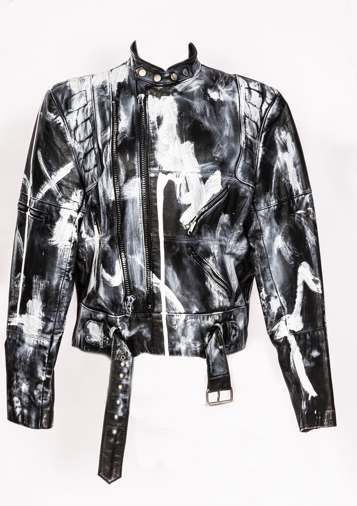 hand-painted, one-of-a-kind, leather motorcyle jacket