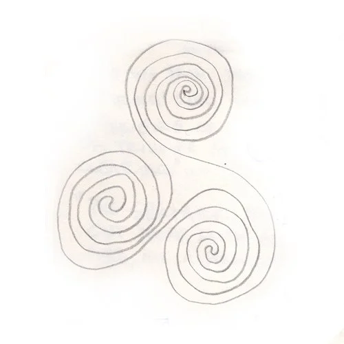 Concept sketch of continuous lines with distinct centers designed by Sparano + Mooney Architecture
