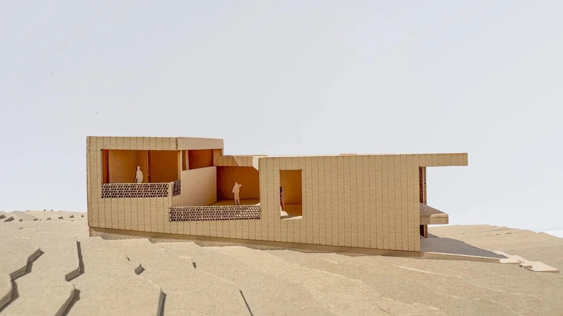 Kiriagmi physical site and architectural plan of modern residence on sloped chipboard site, designed by Sparano + Mooney Architecture