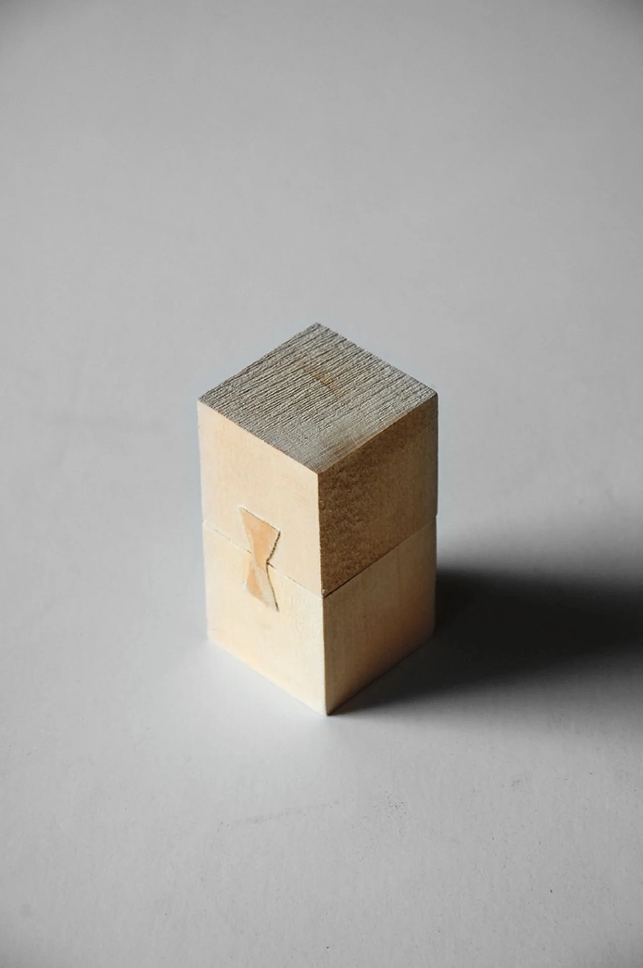 Wabi-Sabi conceptual model, small wood blocks with wood joinery designed by Sparano + Mooney Architecture