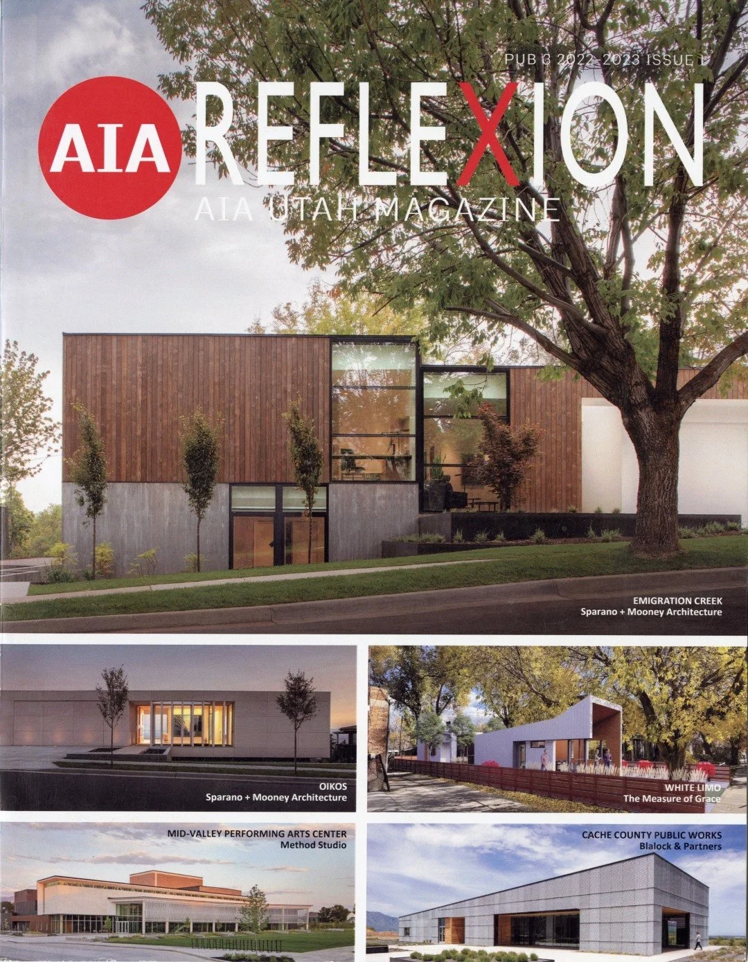 AIA Utah Reflexion, front cover and publication featuring Sparano + Mooney Architecture residential projects