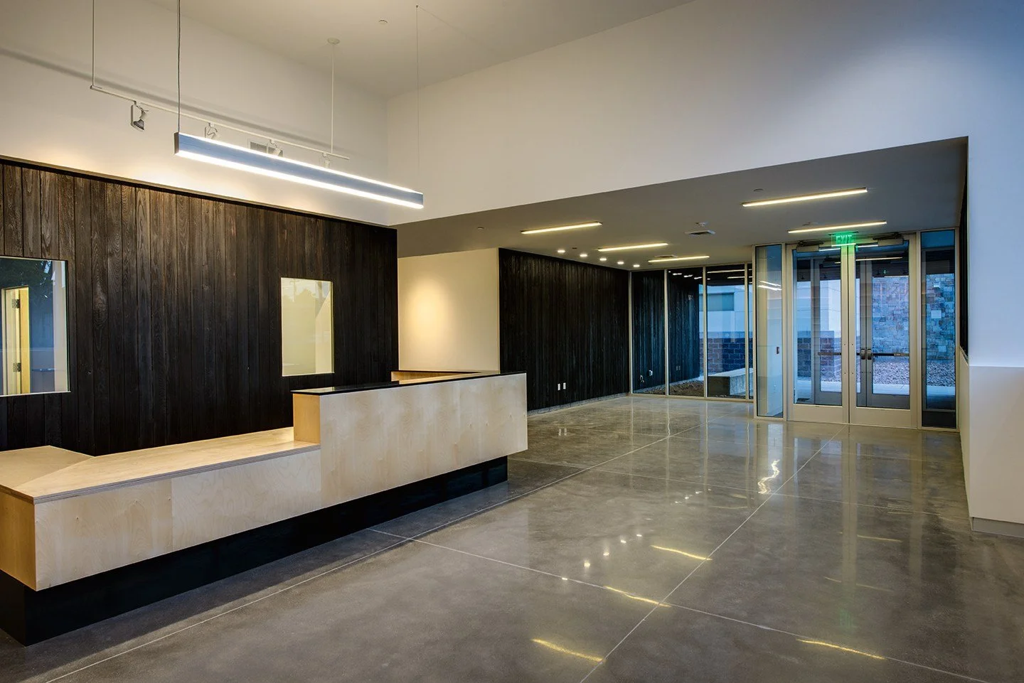 Topaz Museum interior entrace and reception space designed by Sparano + Mooney Architecture