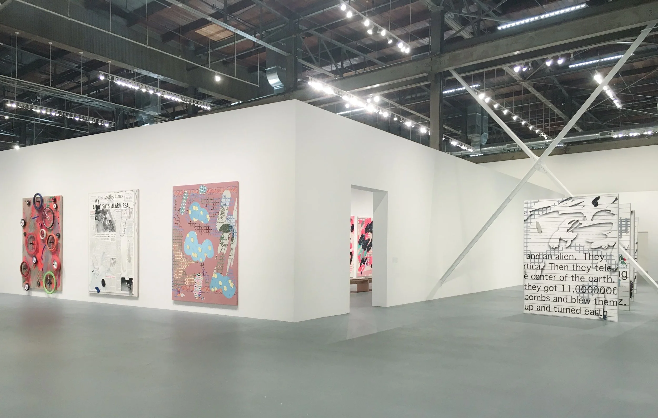 Installation view of Leonard Owens exhibit at MoCA designed by Sparano + Mooney Architecture