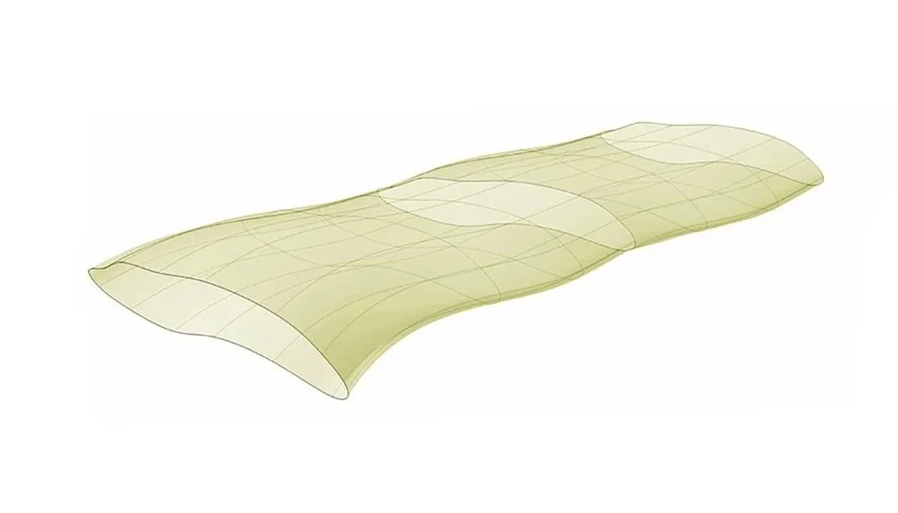 Loop Bench concept perspective drawing of abstracted kelp, designed by Sparano + Mooney Architecture