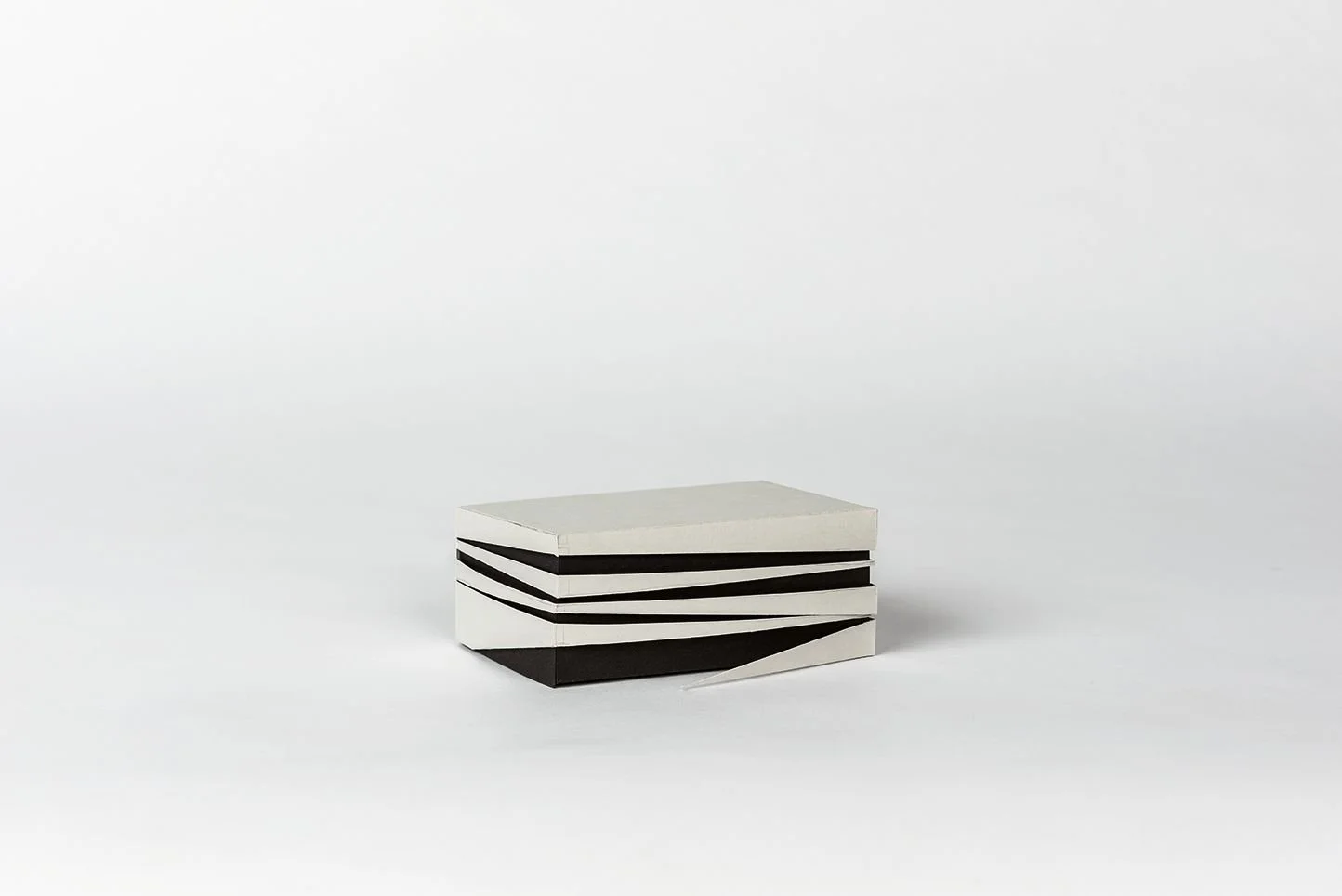 NEHMA study model, black and white striped rectangular building mass designed by Sparano + Mooney Architecture