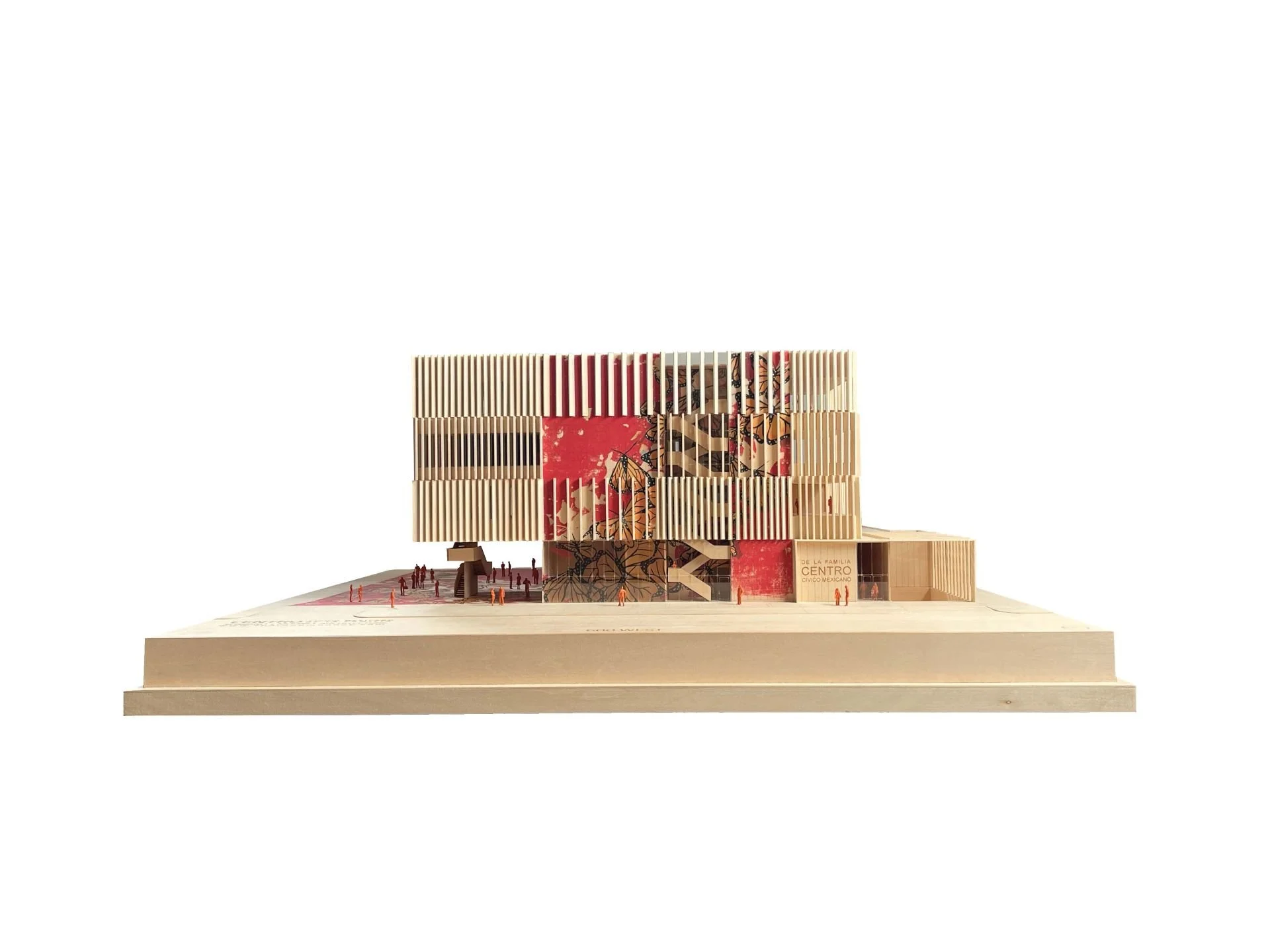 Salt Lake City cultural center architectural model elevation designed by Sparano + Mooney Architecture