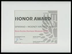 Honor Award certificate with text and a decorative leaf design