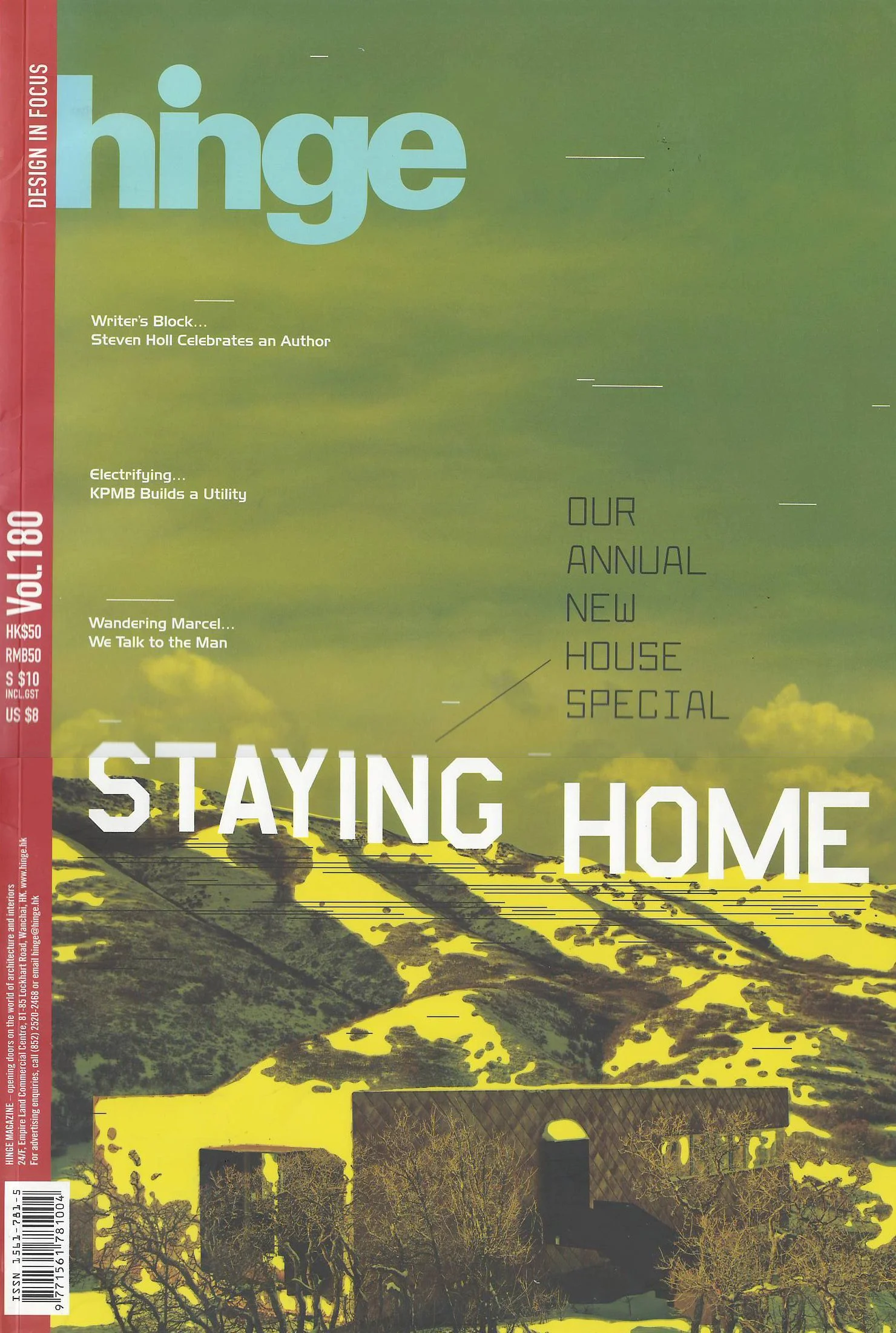 Hinge: Staying Home, front cover and publication featuring Sparano + Mooney Architecture residential project