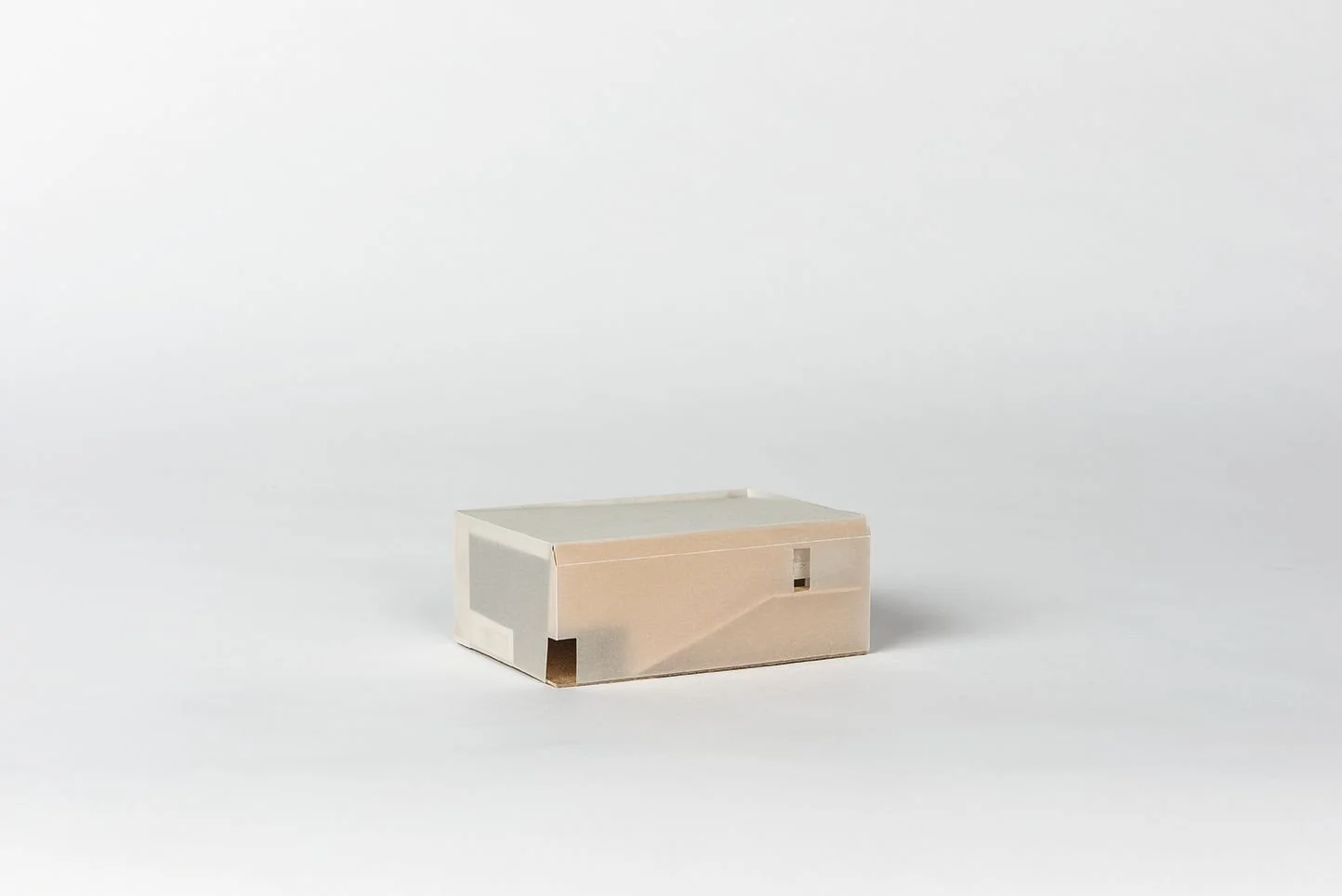 NEHMA study model, white massing with translucent facade designed by Sparano + Mooney Architecture