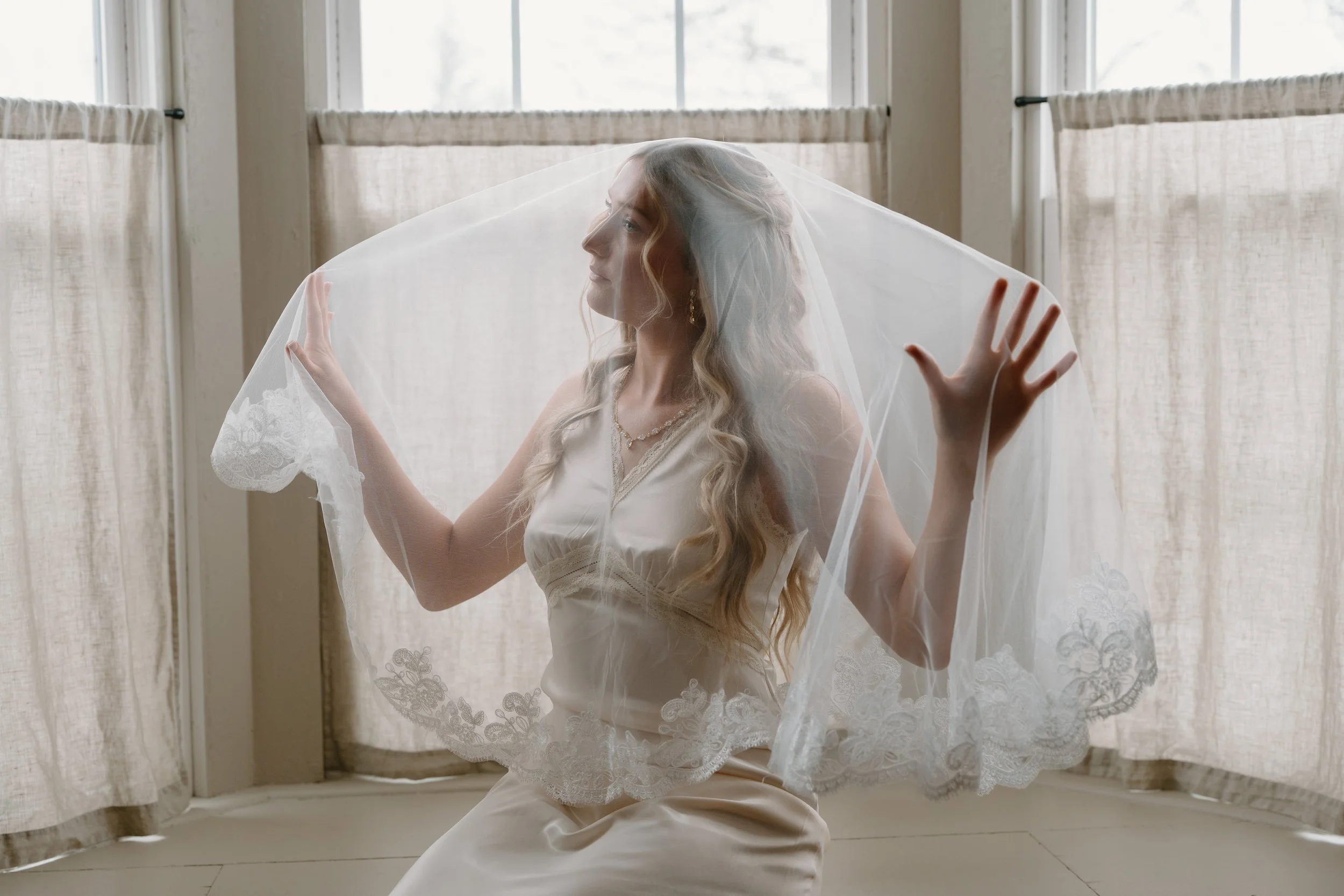 a bride during a catskills elopement