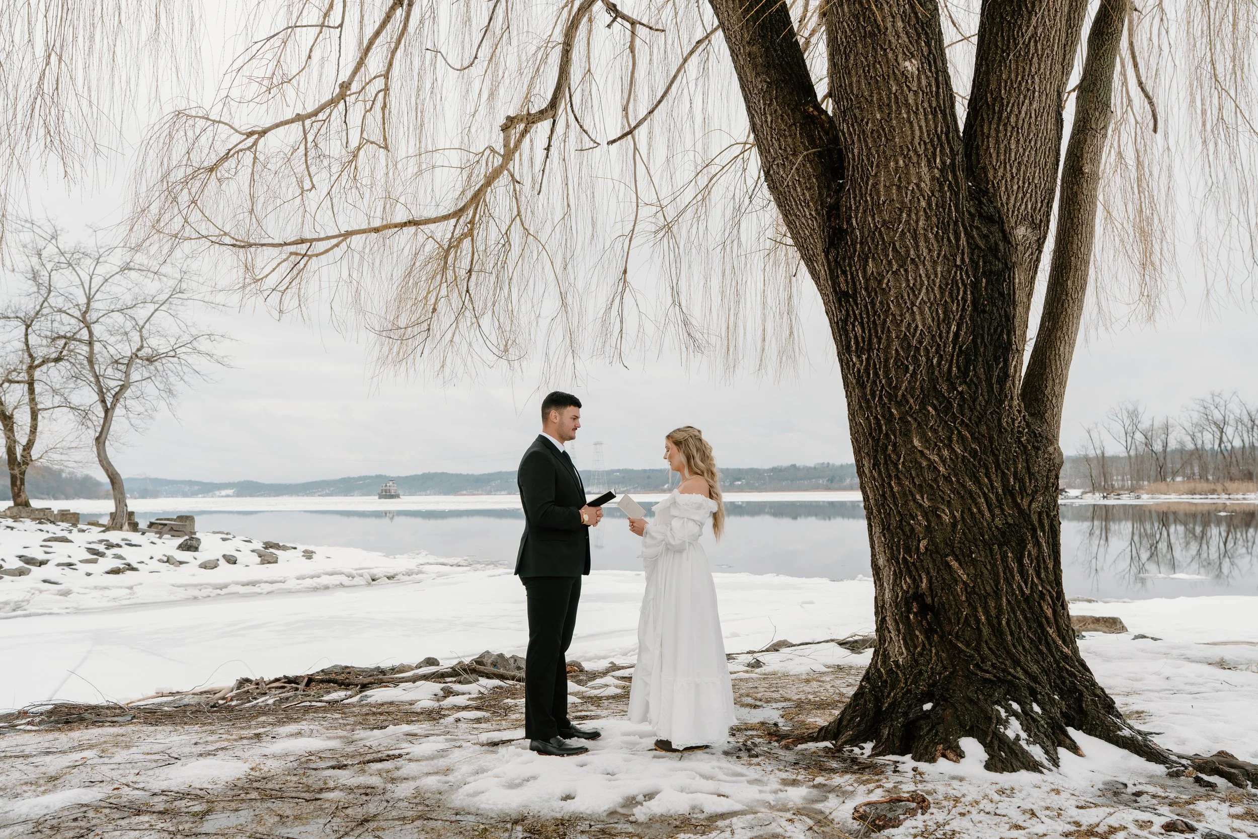two people during a catskills elopement