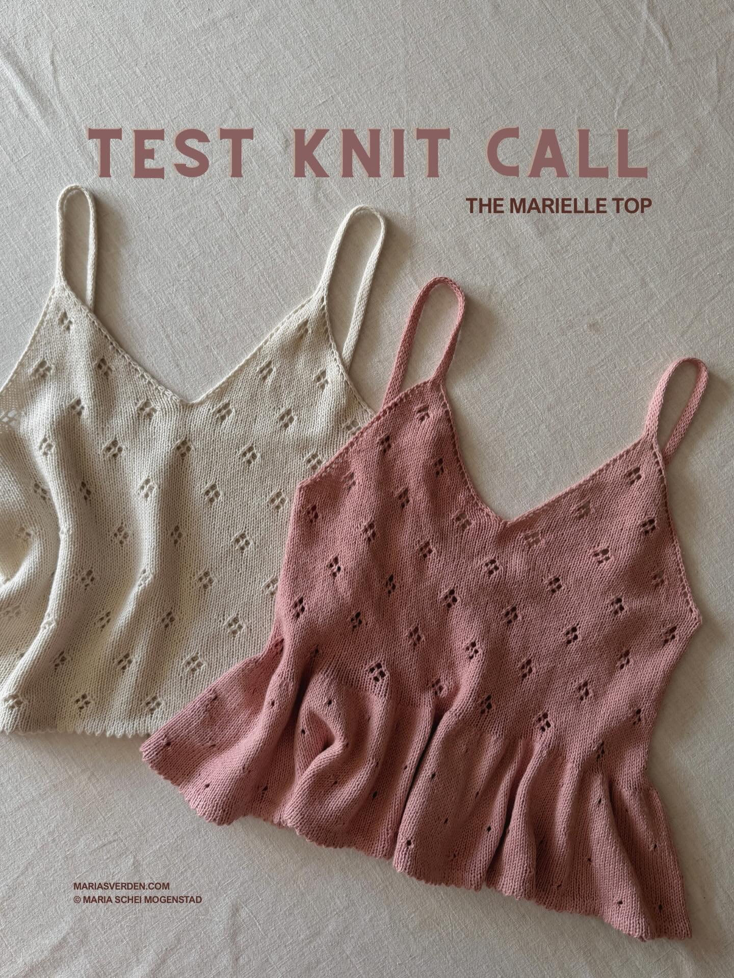 🔔🌸 Test knit call for the Marielle Top 
(Nordic speaking knitters only) 

Har du lyst til &aring; hjelpe meg med &aring; teststrikke Marielle Top?😍 Klikk p&aring; lenken i bio for &aring; fylle ut s&oslash;knadsskjemaet💞 

Marielle Top strikkes o
