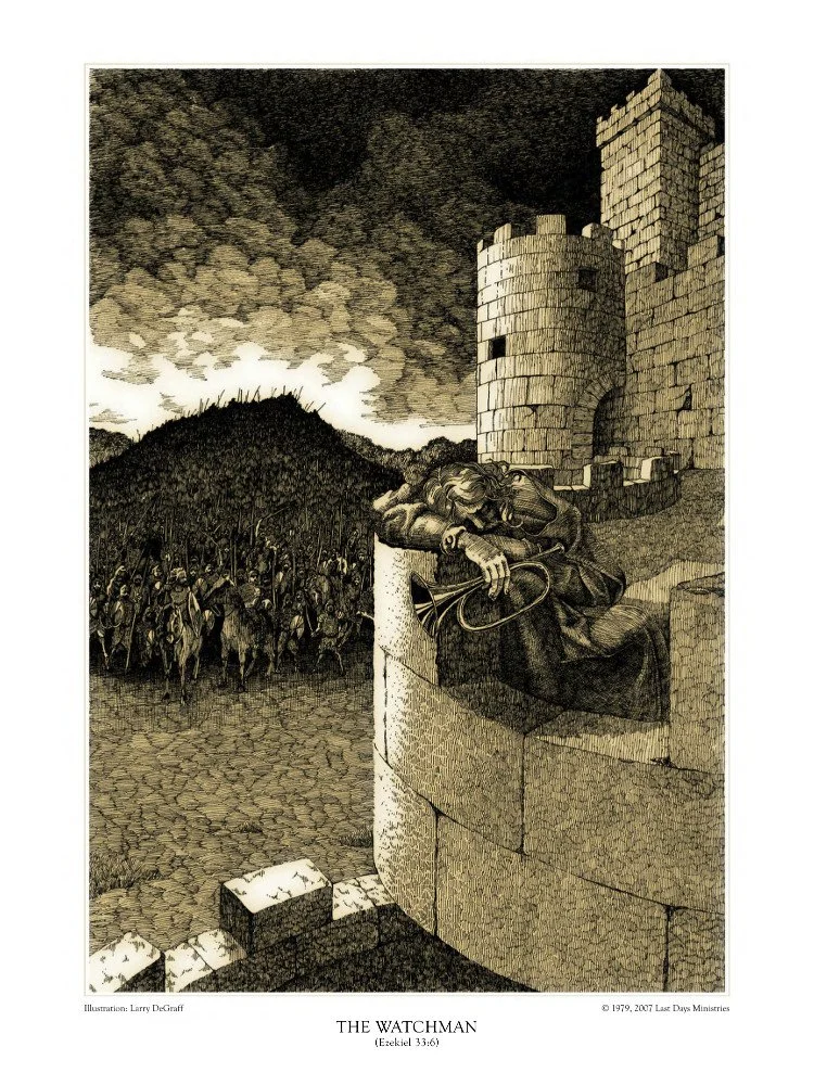 The Watchman on the wall asleep. Last Days Ministry
