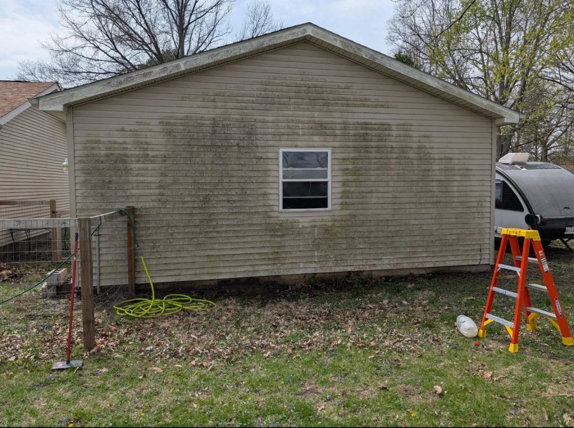Garage siding — before