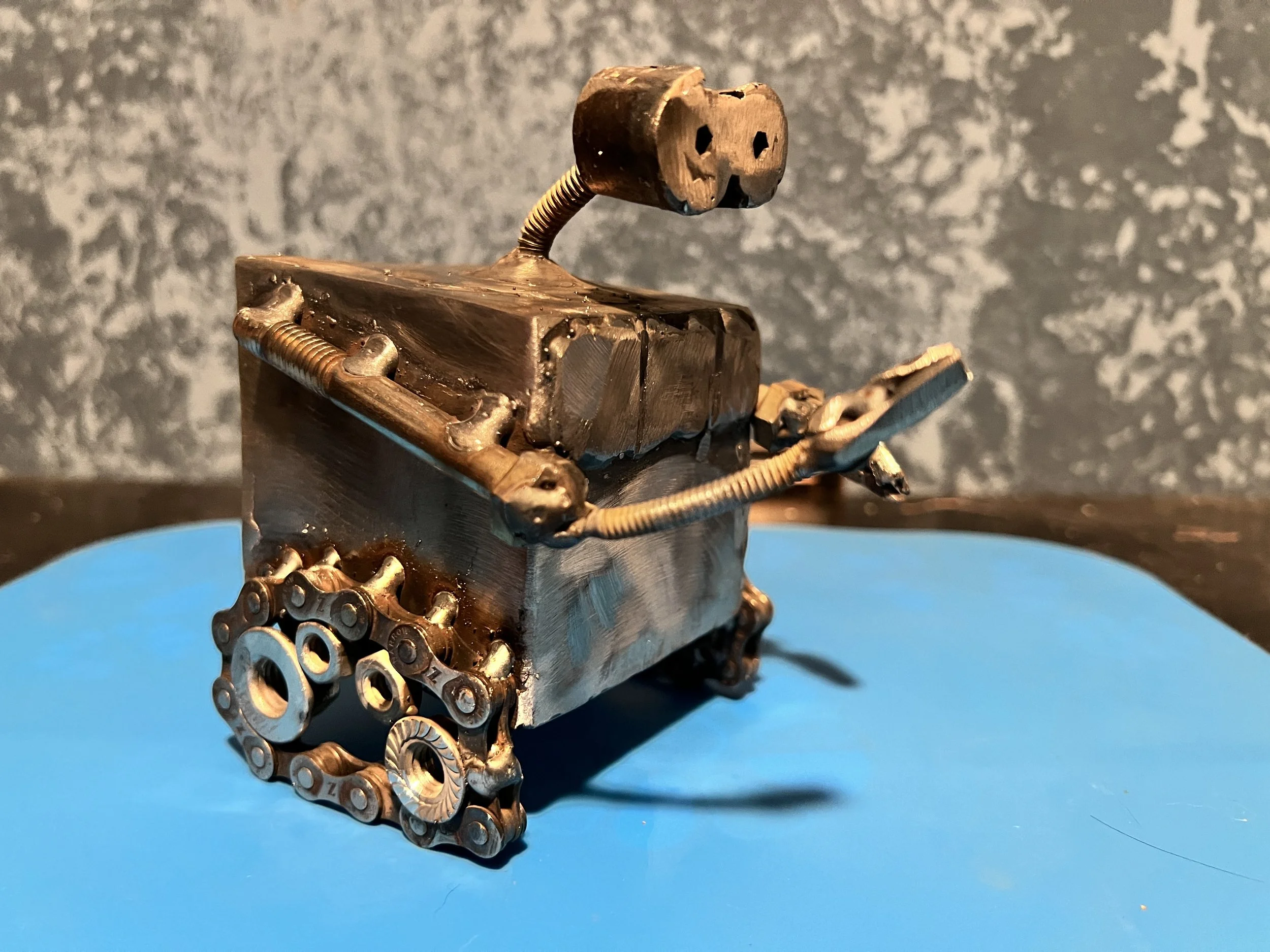 Inspired by wall-e, a welded figure