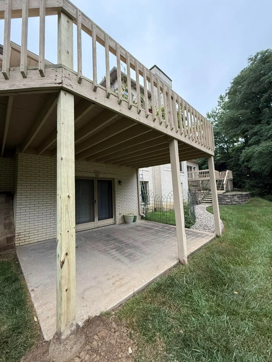 Deck support post replaced