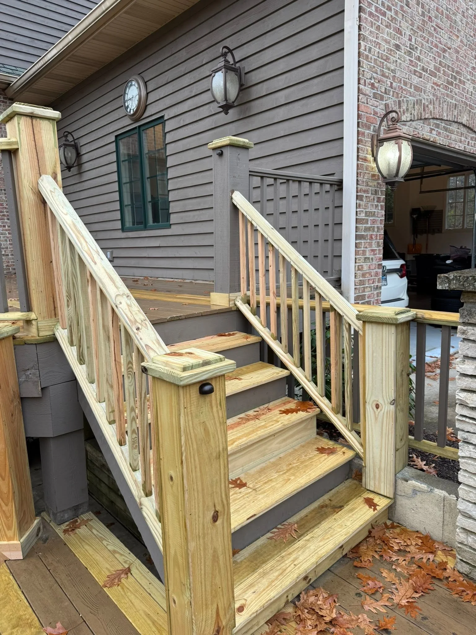 New deck stairs and railing