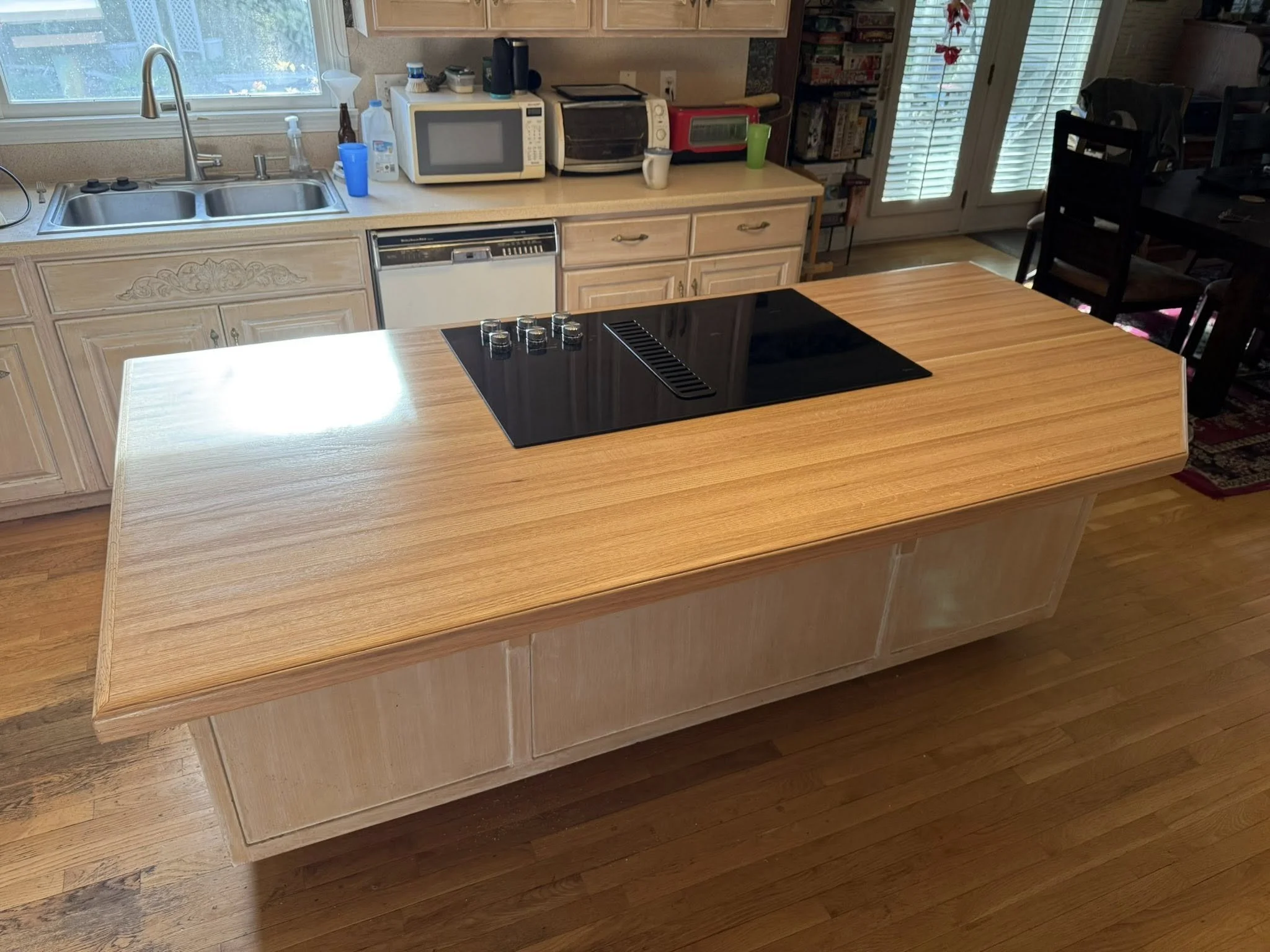 Red oak butcher block island top