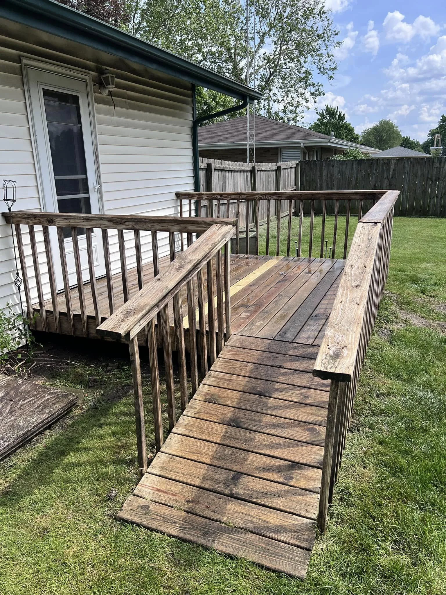 Deck and ramp after washing