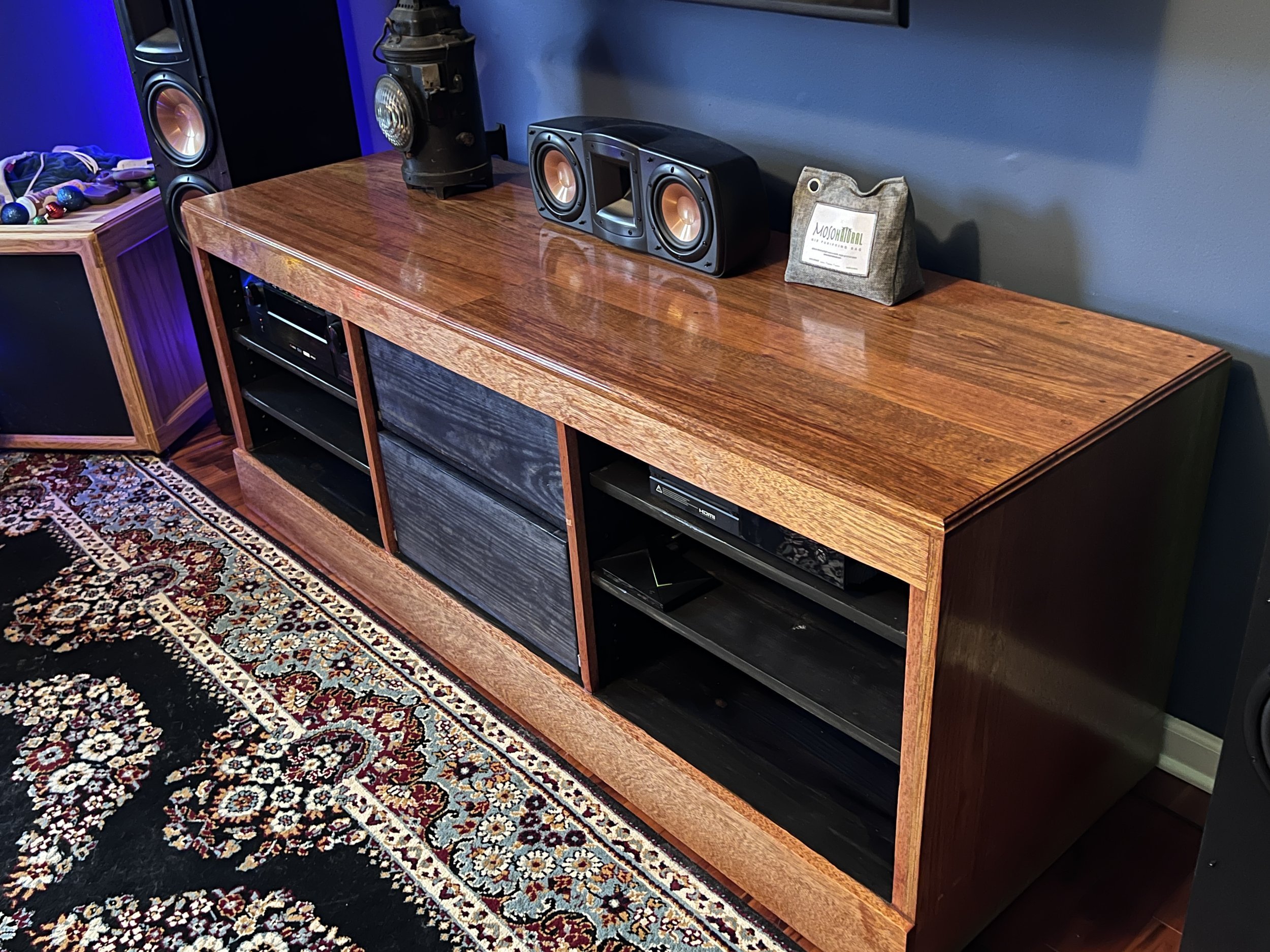 TV credenza in Brazilian cherry and pine