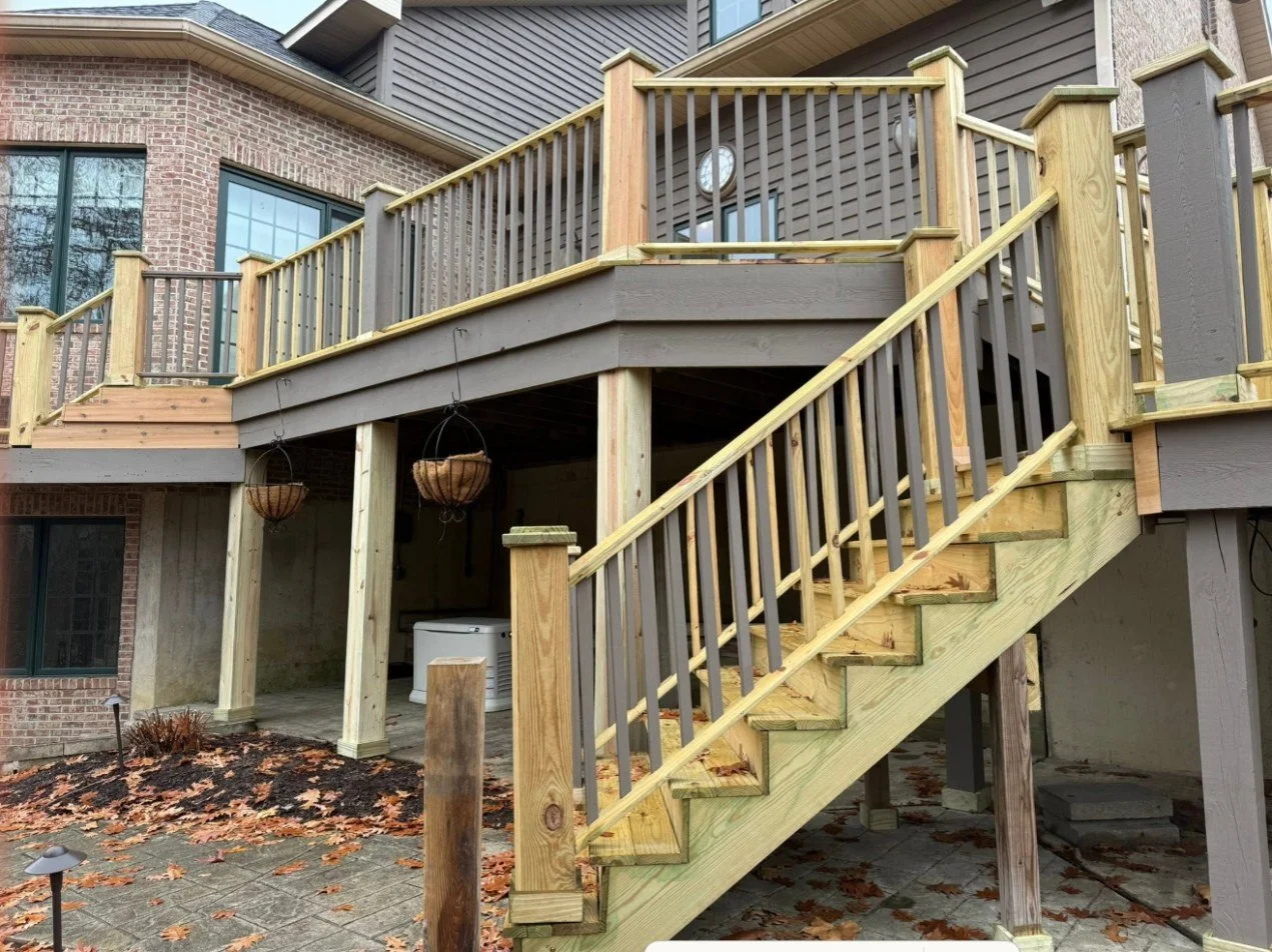 Deck rebuild — new stairs and railings