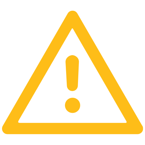 Señal de advertencia con triángulo y signo de exclamación en color amarillo.